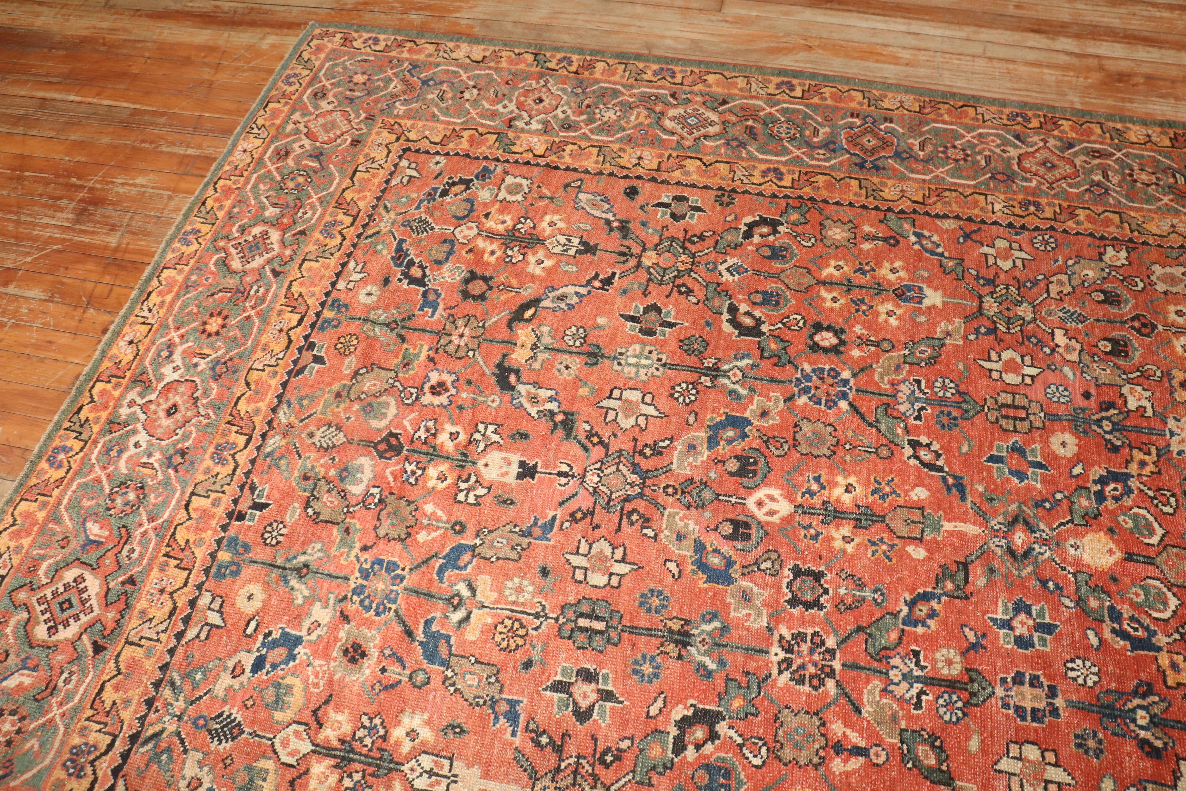 20th Century Zabihi Collection  Antique Persian Mahal Rug For Sale