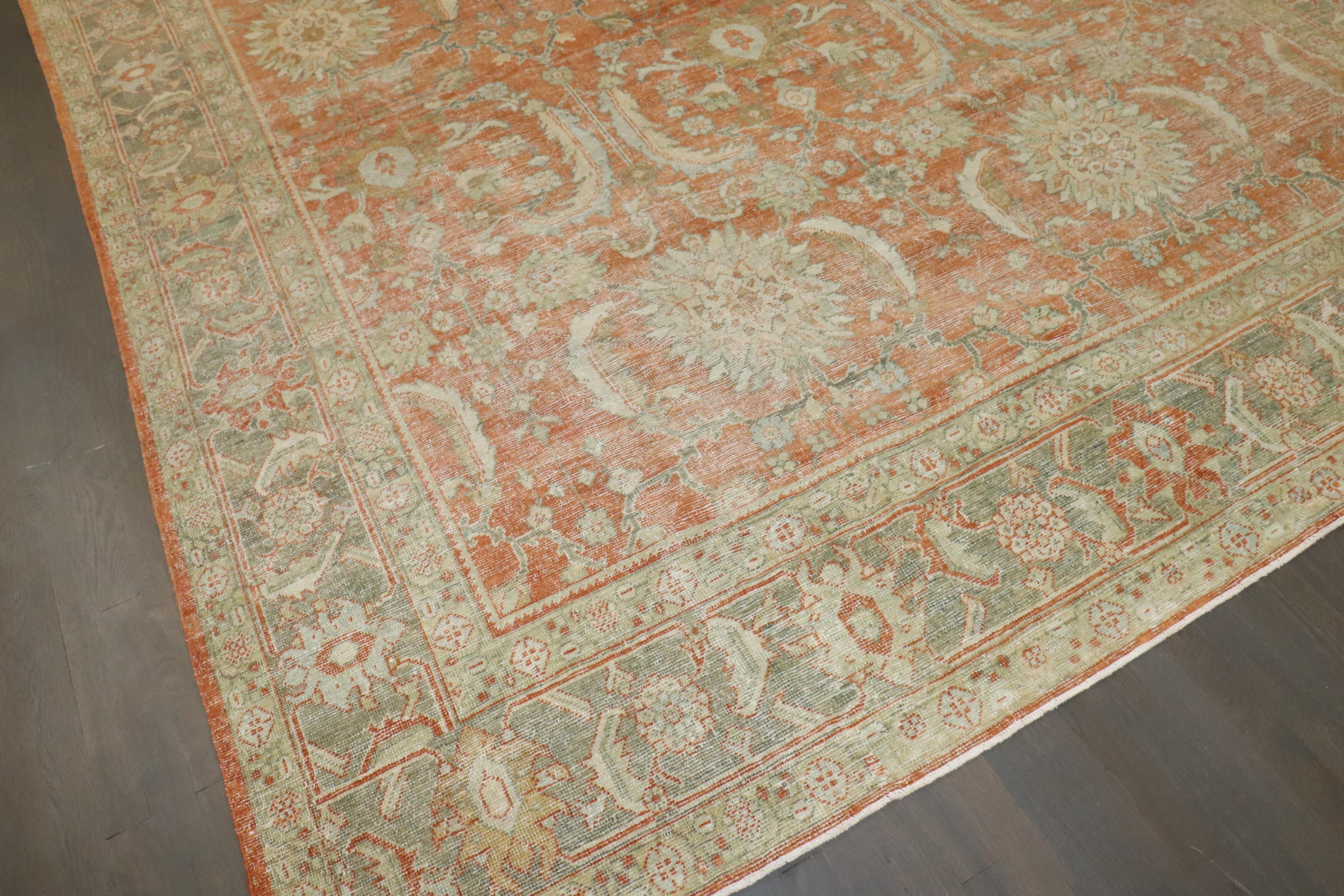 Zabihi Collection Antique Persian Mahal Rug In Good Condition For Sale In New York, NY
