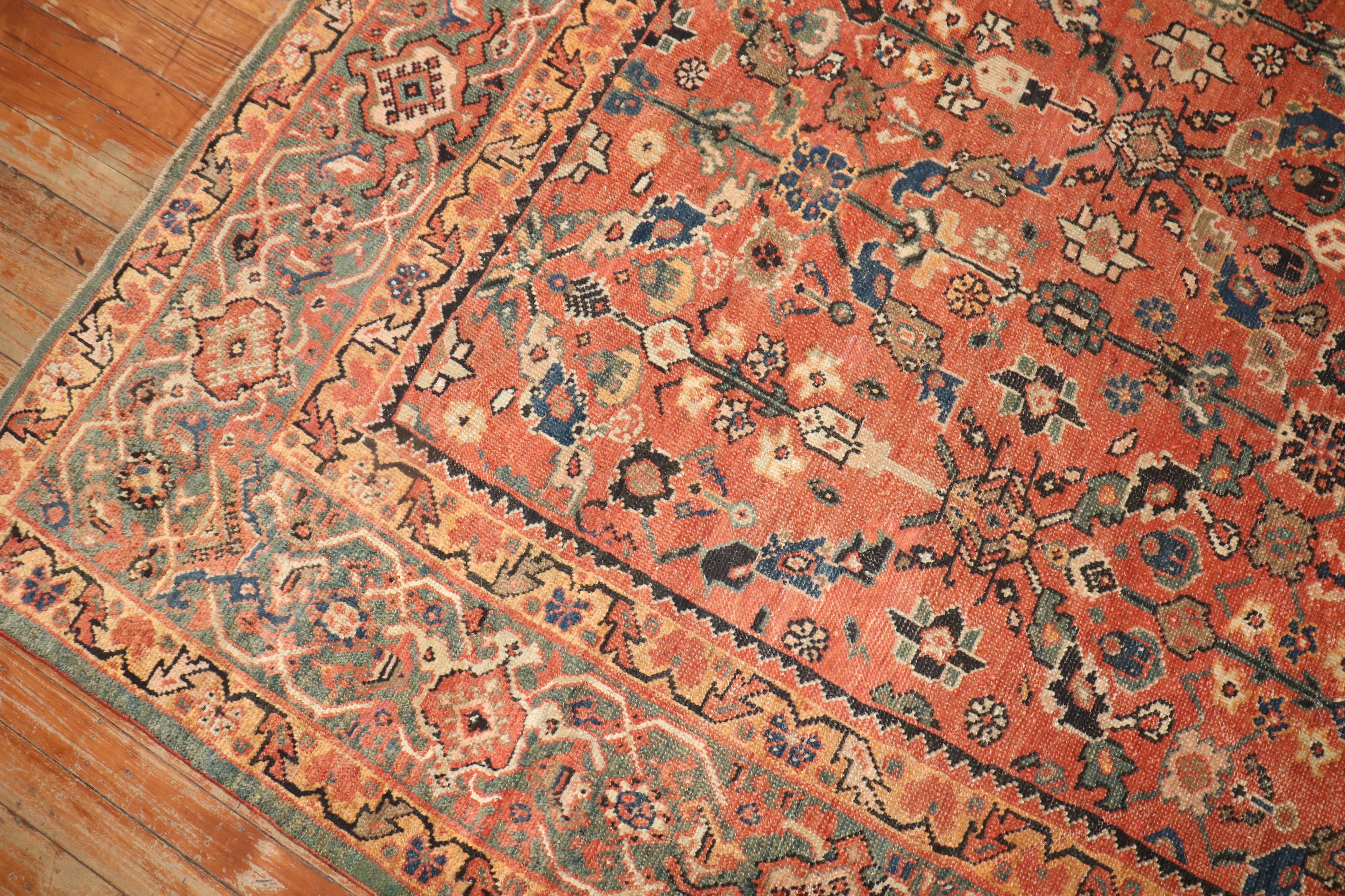 Wool Zabihi Collection  Antique Persian Mahal Rug For Sale