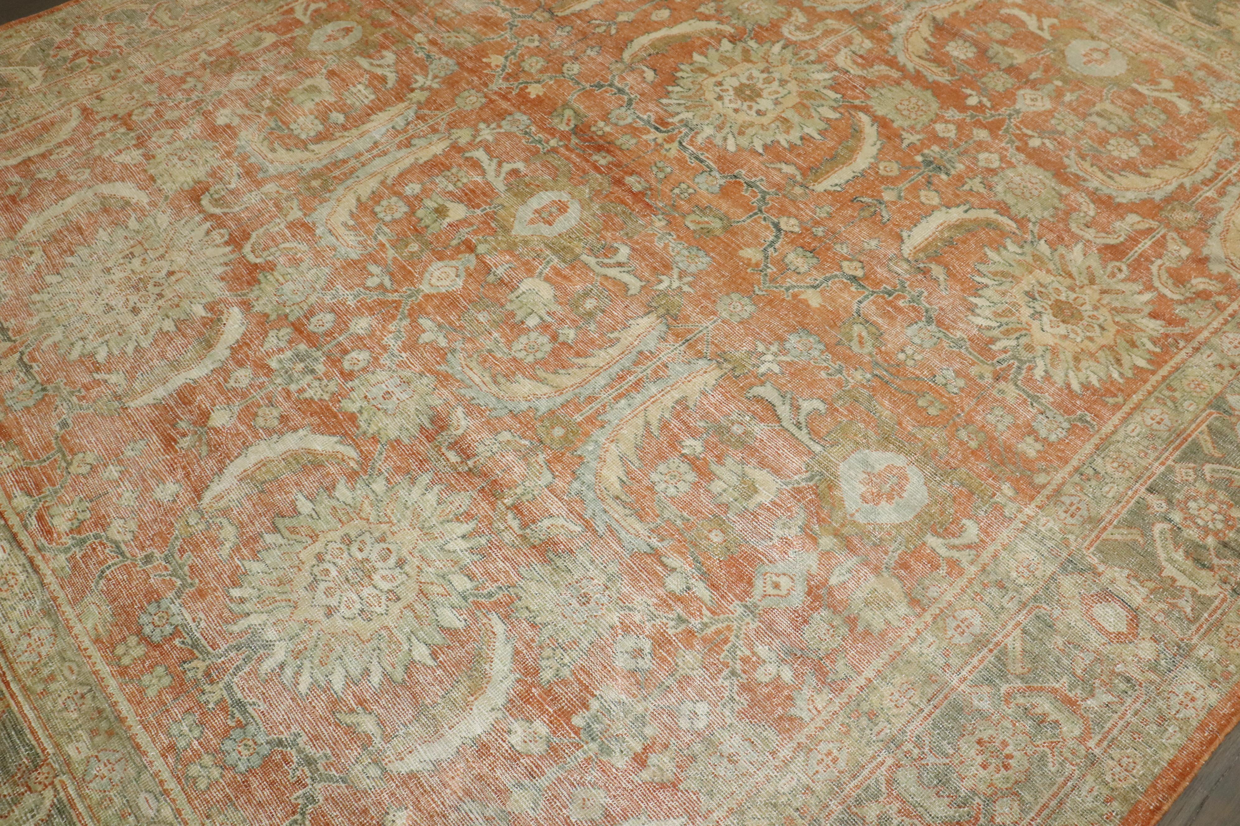 Wool Zabihi Collection Antique Persian Mahal Rug For Sale