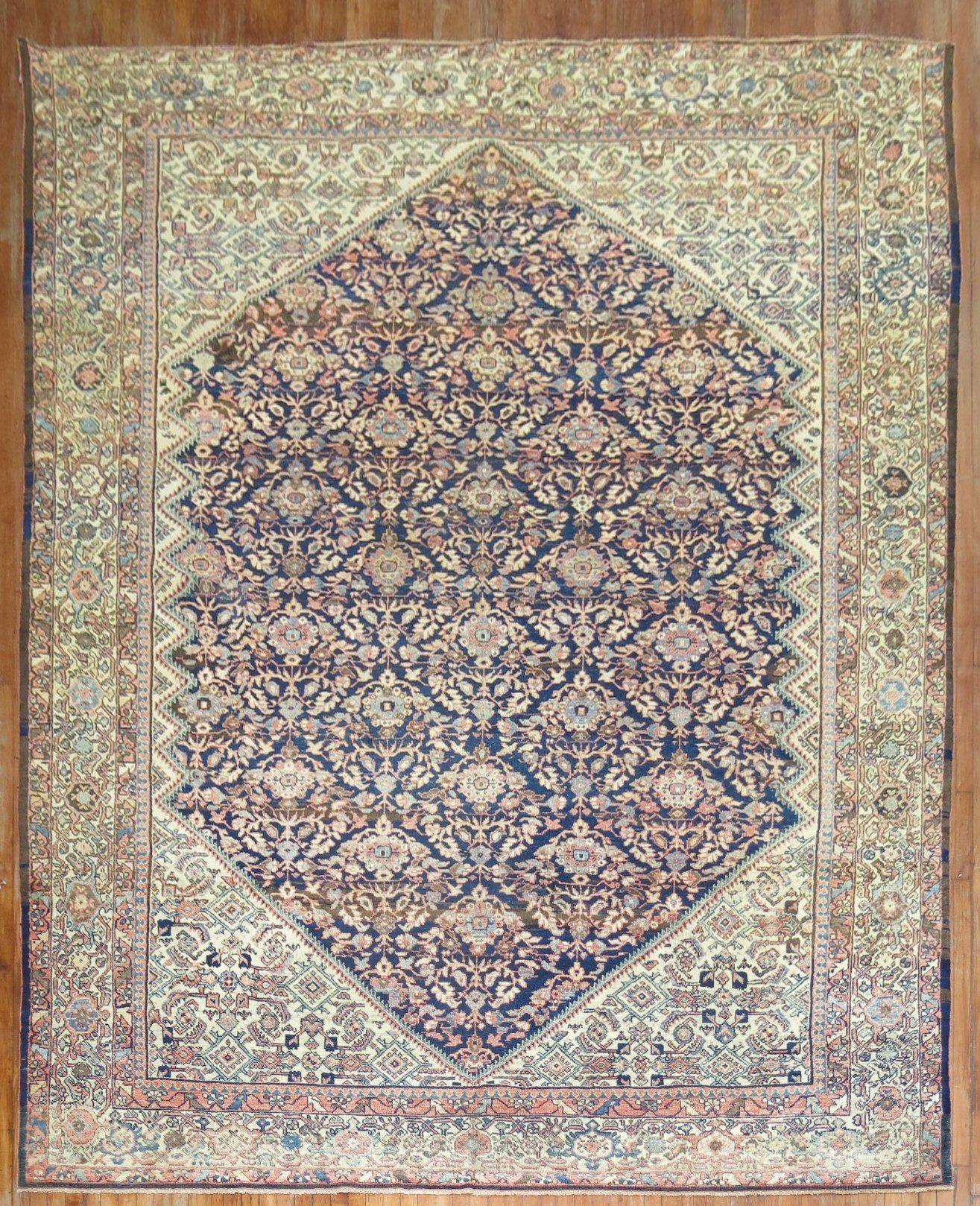 Zabihi Collection Antique Persian Mahal Rug For Sale 3