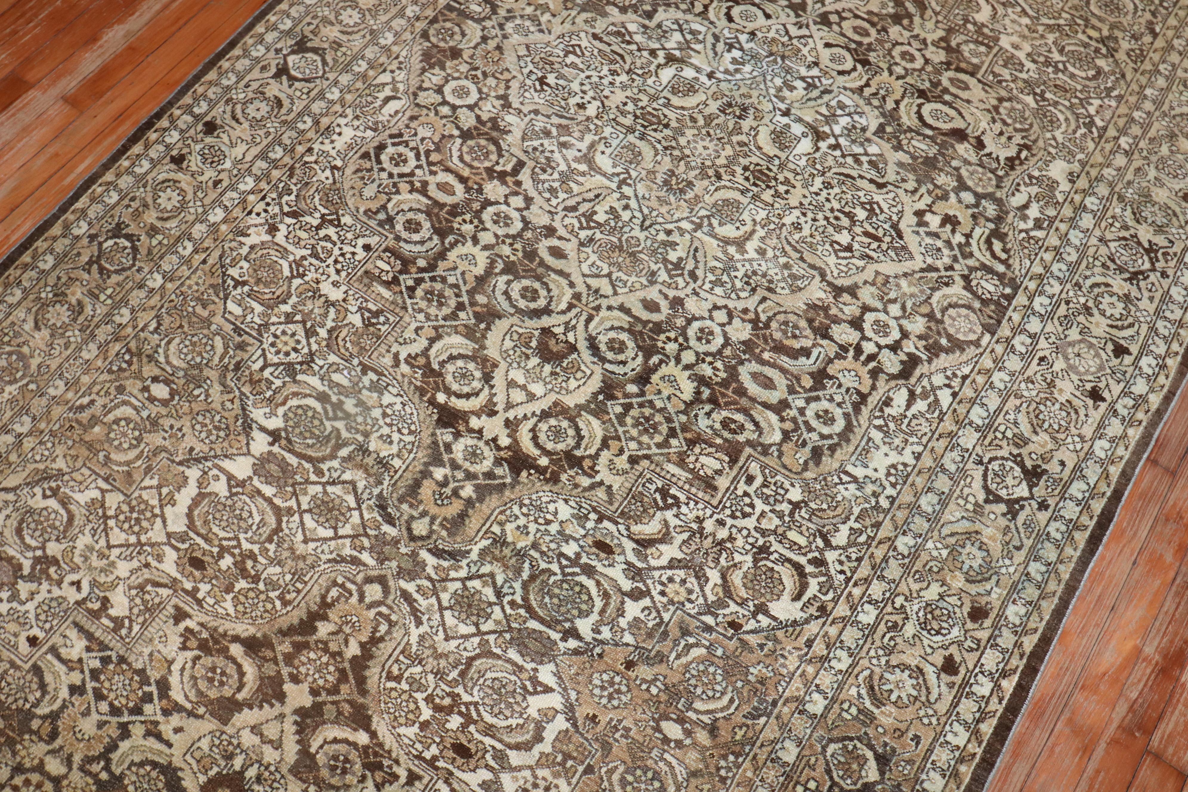 Zabihi Collection Antique Persian Malayer Brown Corridor Runner For Sale 3