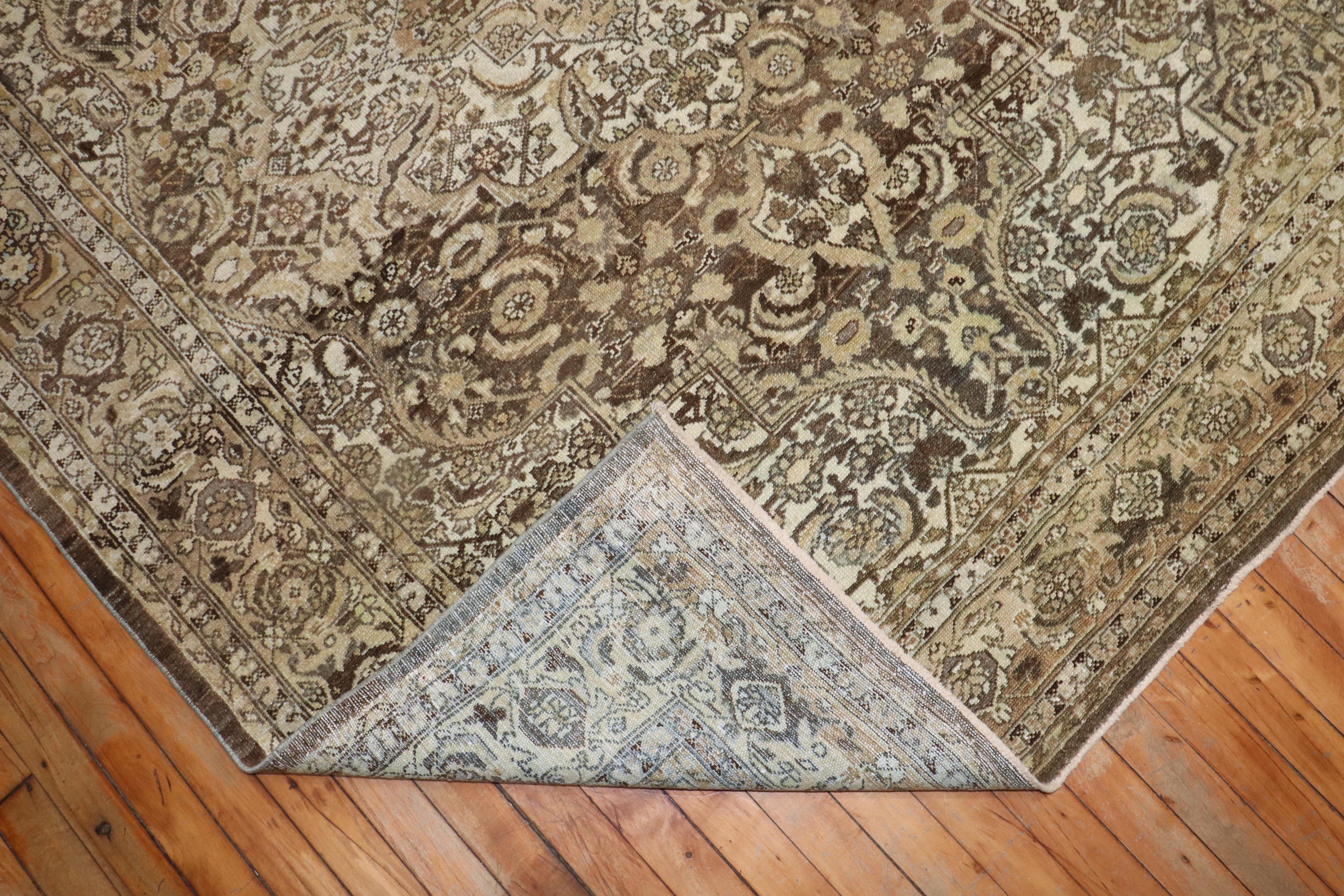 Zabihi Collection Antique Persian Malayer Brown Corridor Runner For Sale 4