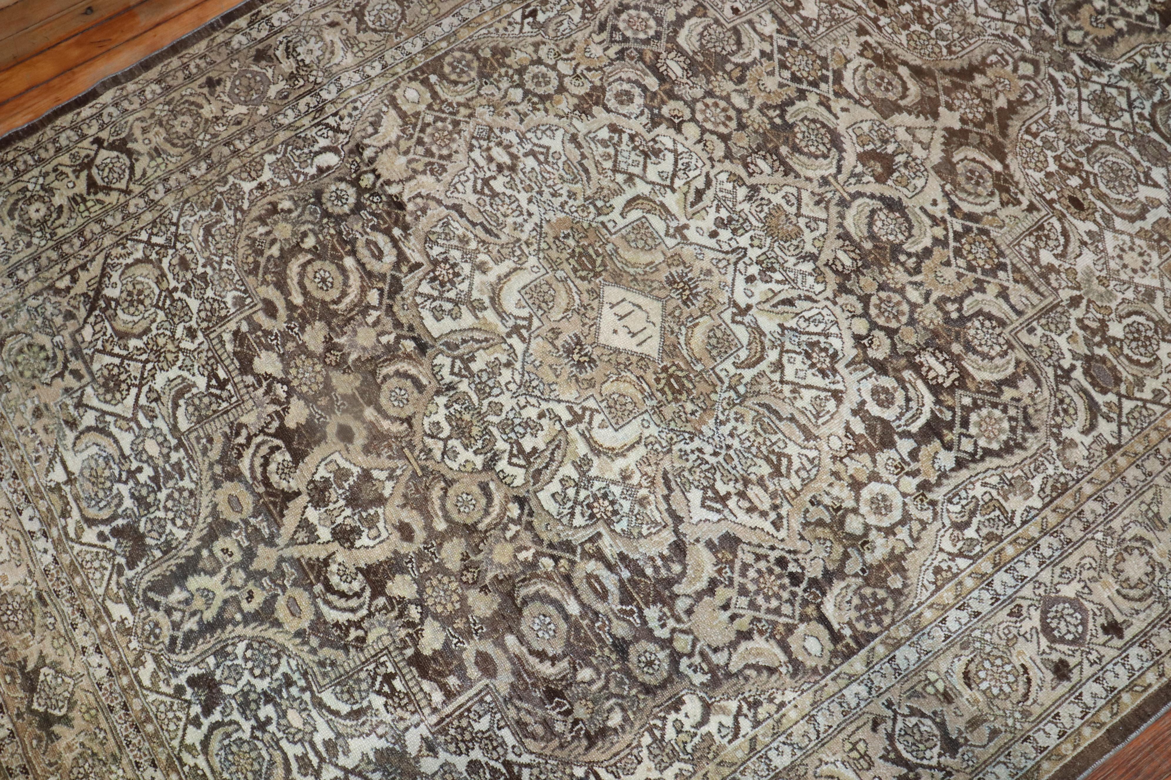 Zabihi Collection Antique Persian Malayer Brown Corridor Runner For Sale 5