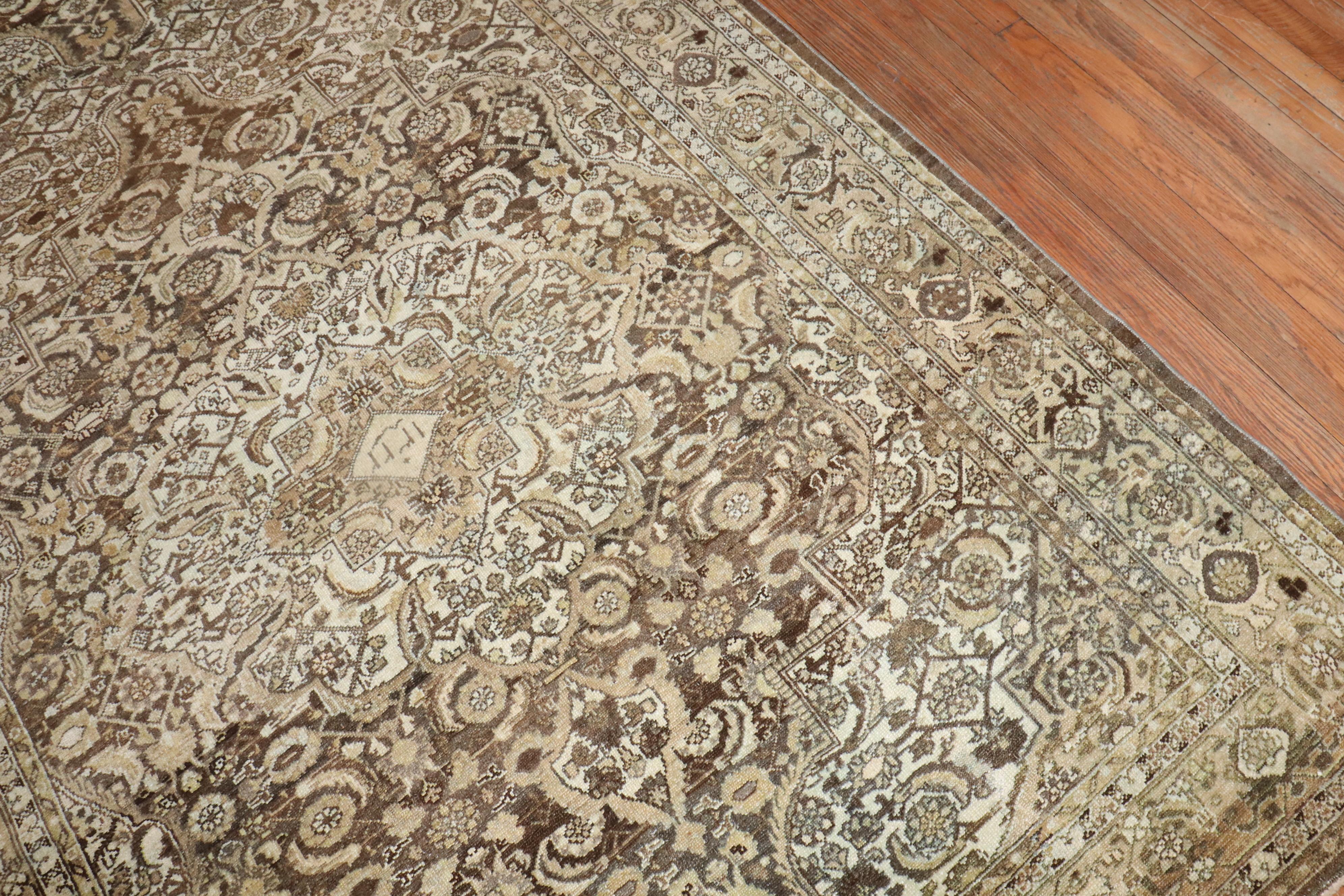 20th Century Zabihi Collection Antique Persian Malayer Brown Corridor Runner For Sale