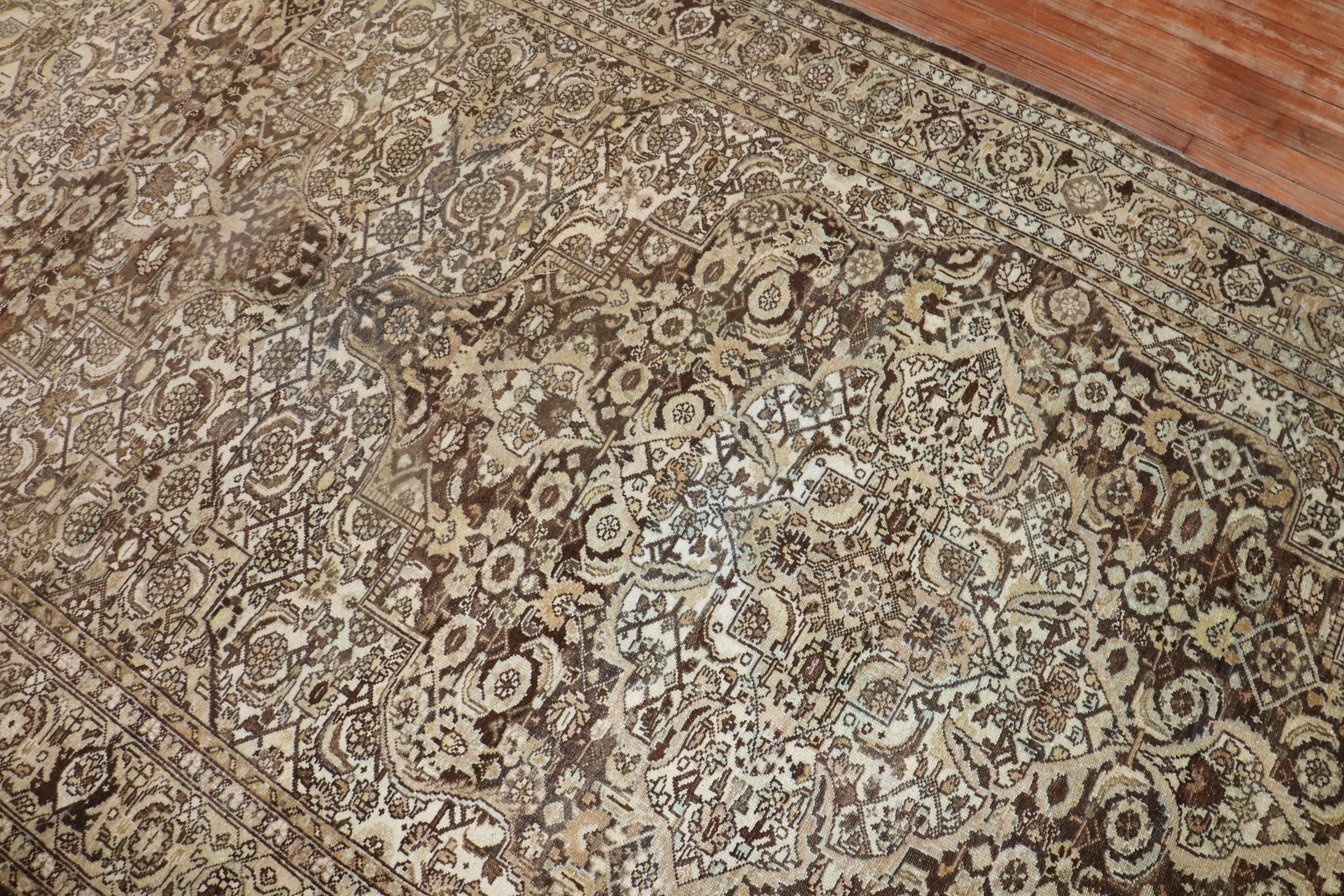 Zabihi Collection Antique Persian Malayer Brown Corridor Runner For Sale 1
