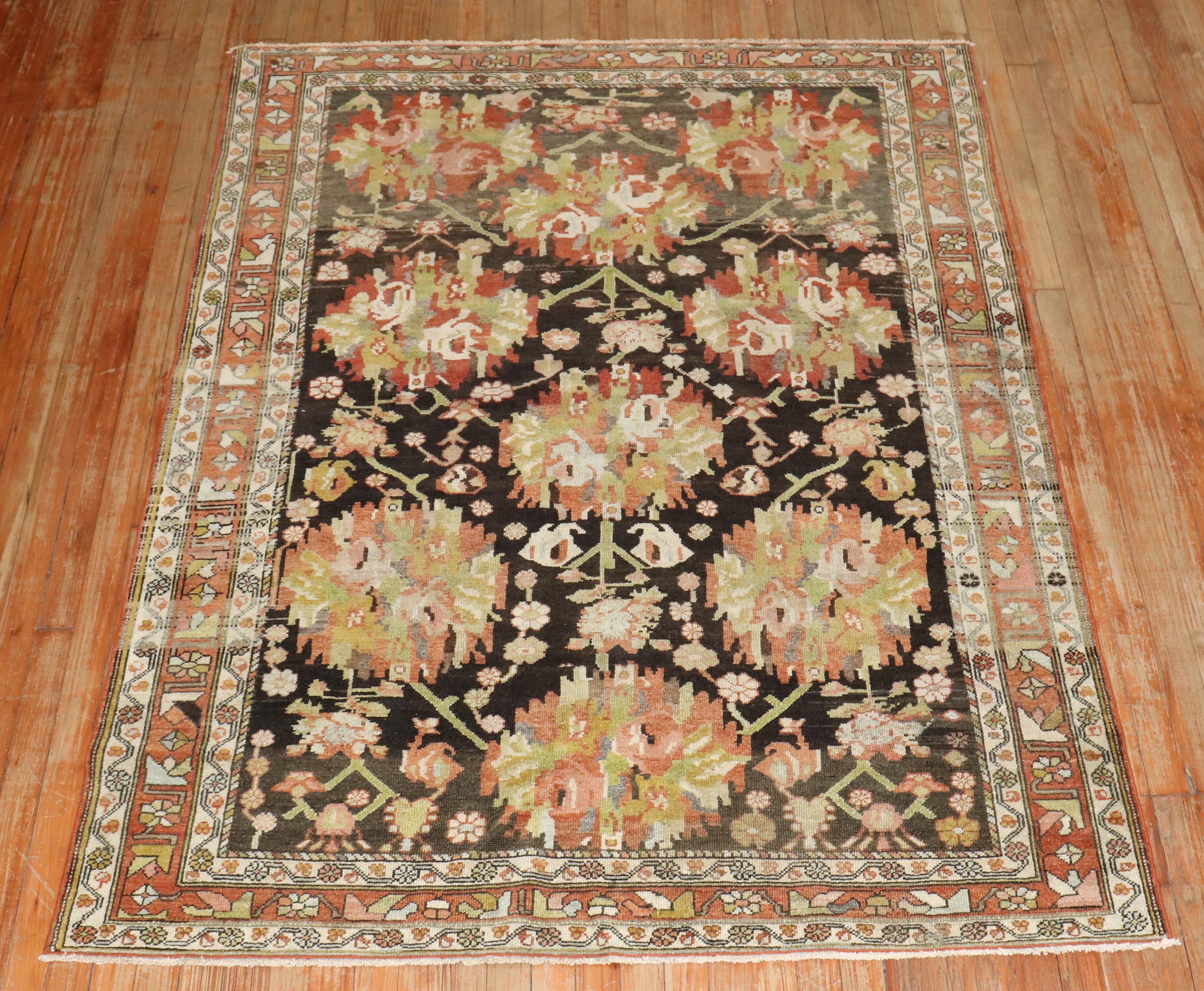 Hand-Knotted Zabihi Collection Antique Persian Malayer Rug  For Sale