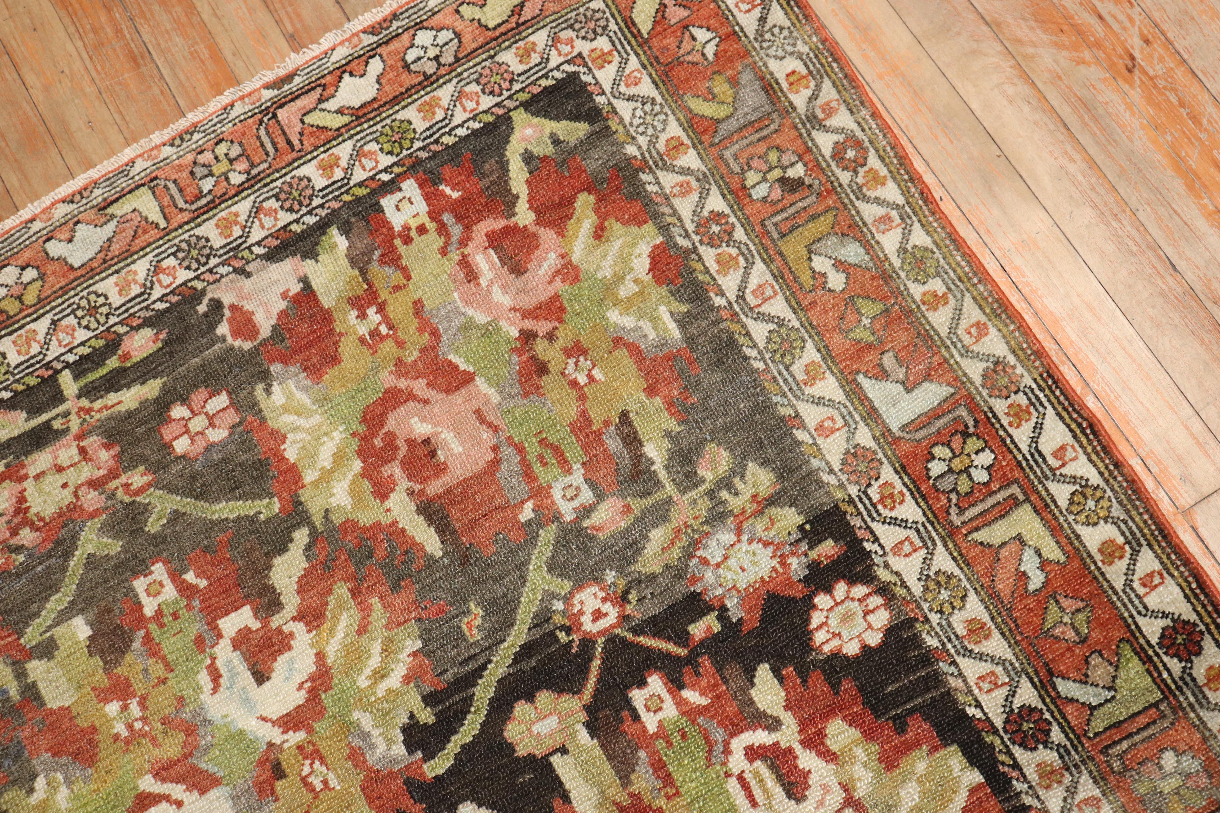 Wool Zabihi Collection Antique Persian Malayer Rug  For Sale
