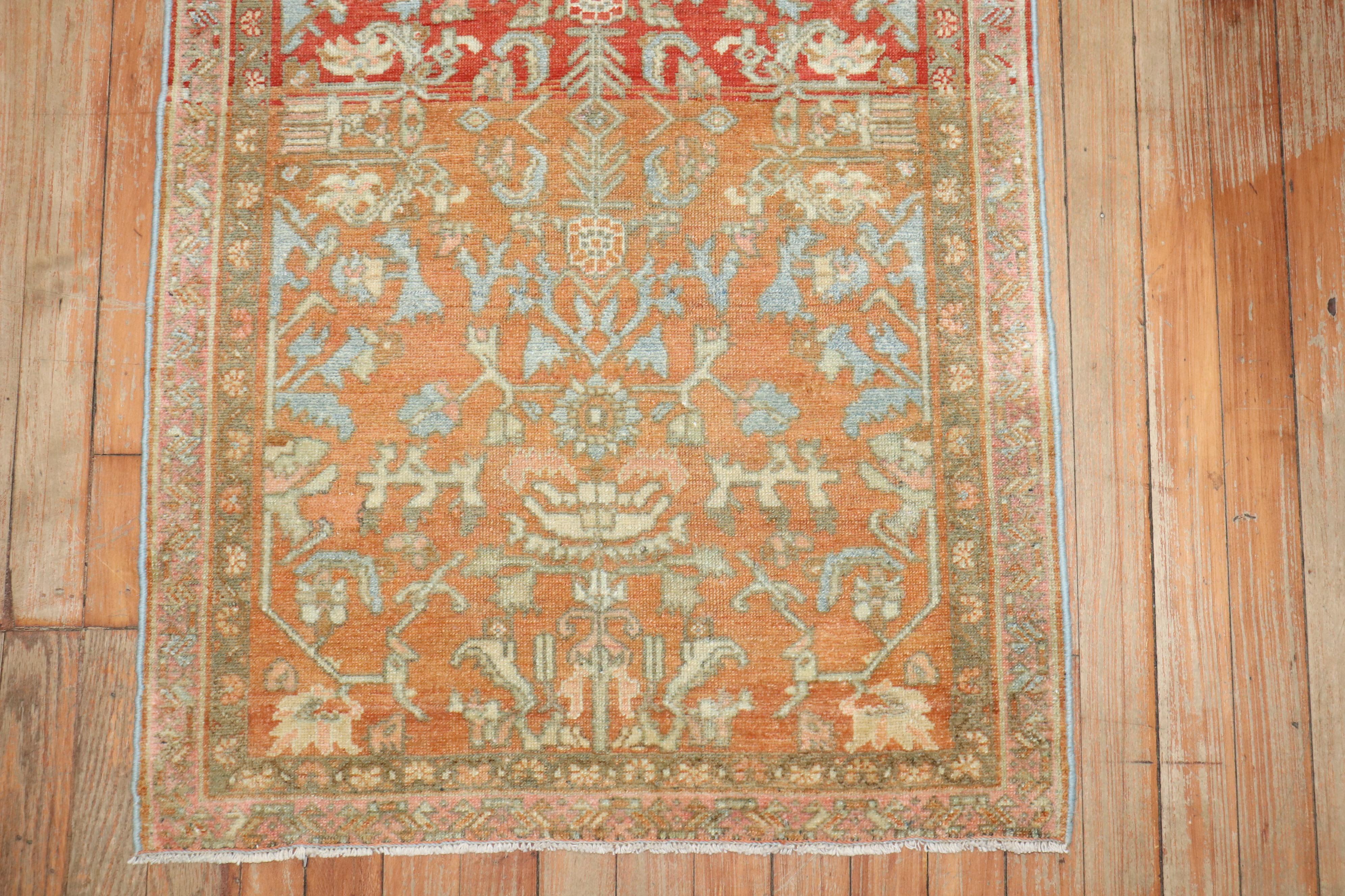 Hand-Woven Zabihi Collection Antique Persian Malayer Scatter Rug For Sale