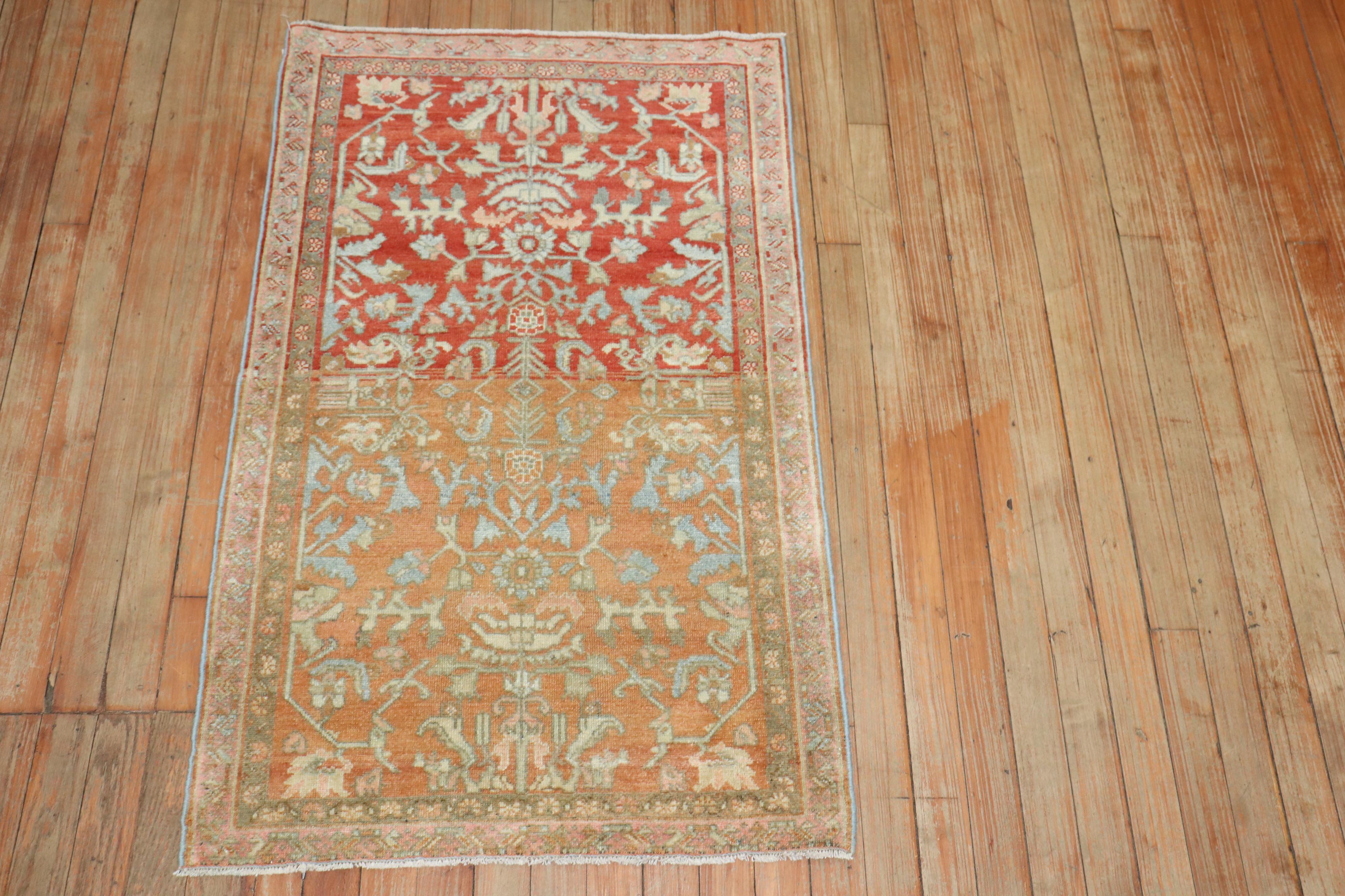 20th Century Zabihi Collection Antique Persian Malayer Scatter Rug For Sale