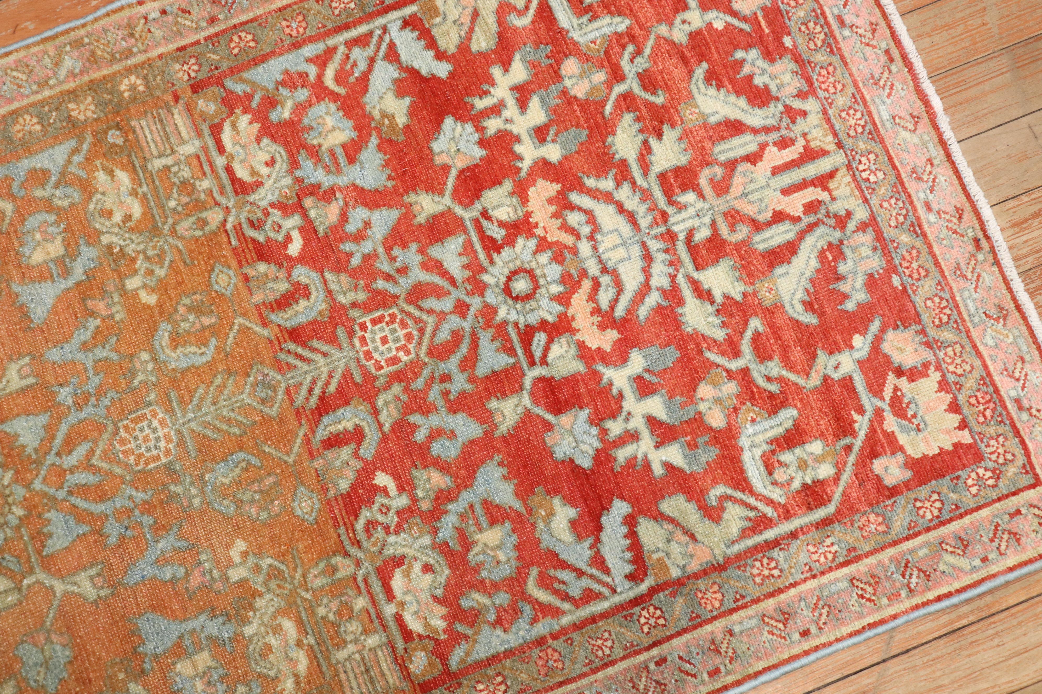 Wool Zabihi Collection Antique Persian Malayer Scatter Rug For Sale