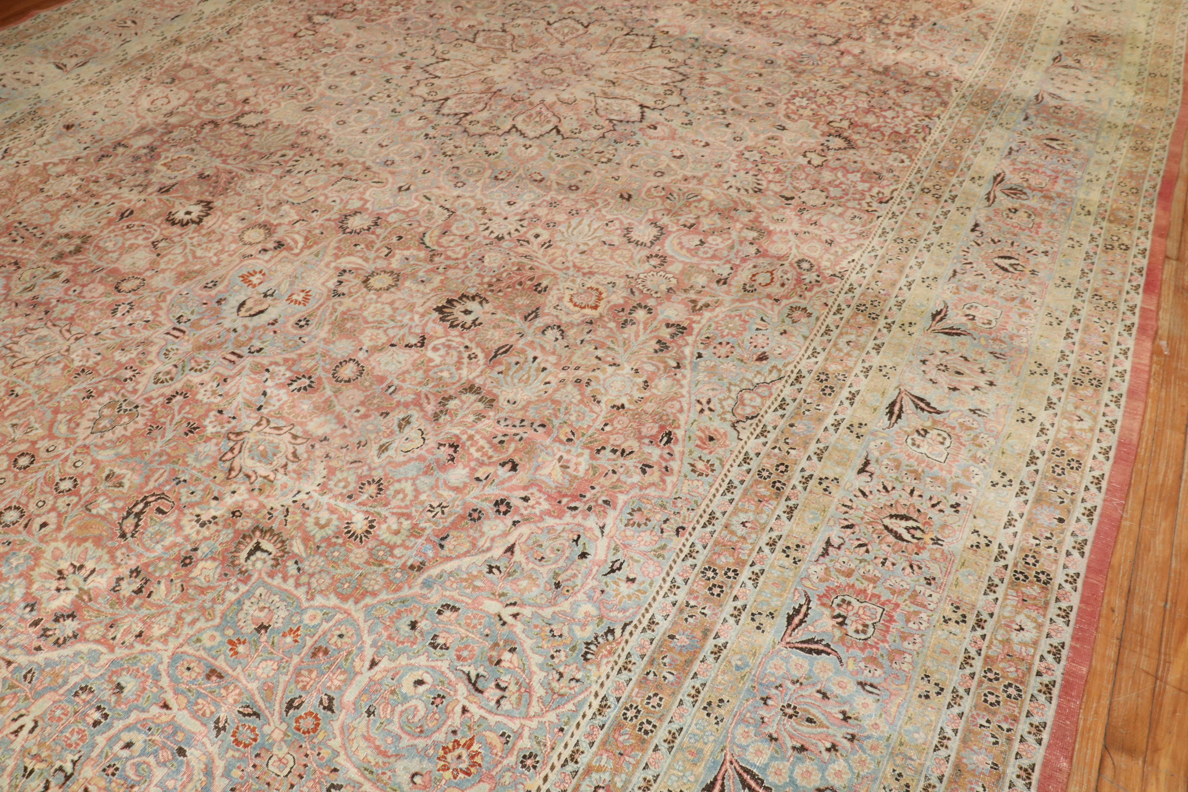 Zabihi Collection Antique Persian Meshed Oversize Carpet For Sale 4