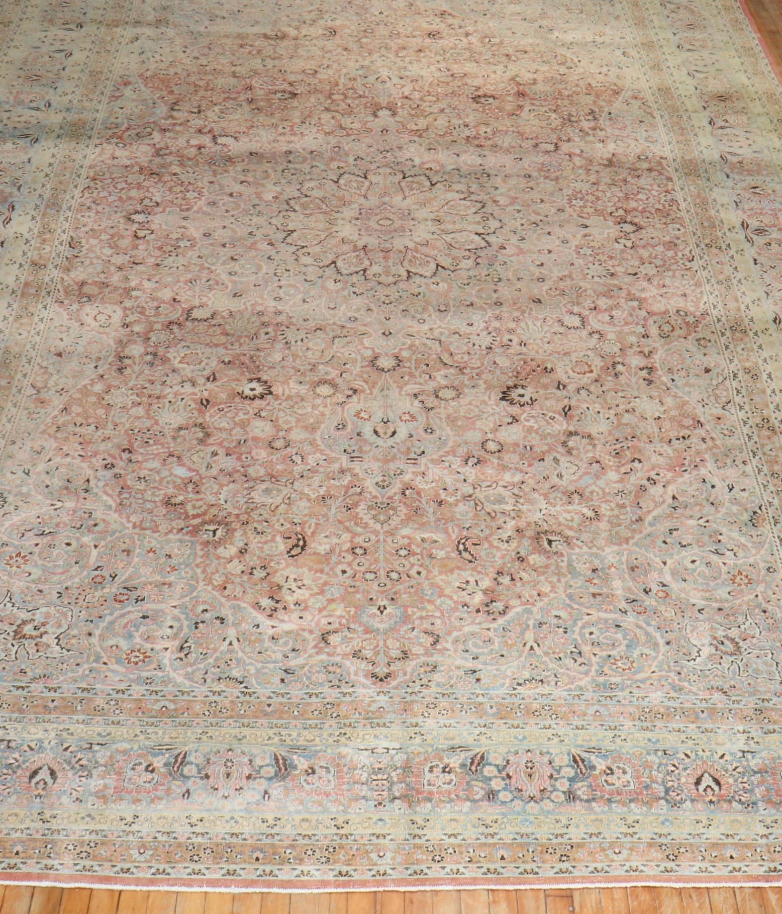 Zabihi Collection Antique Persian Meshed Oversize Carpet For Sale 5