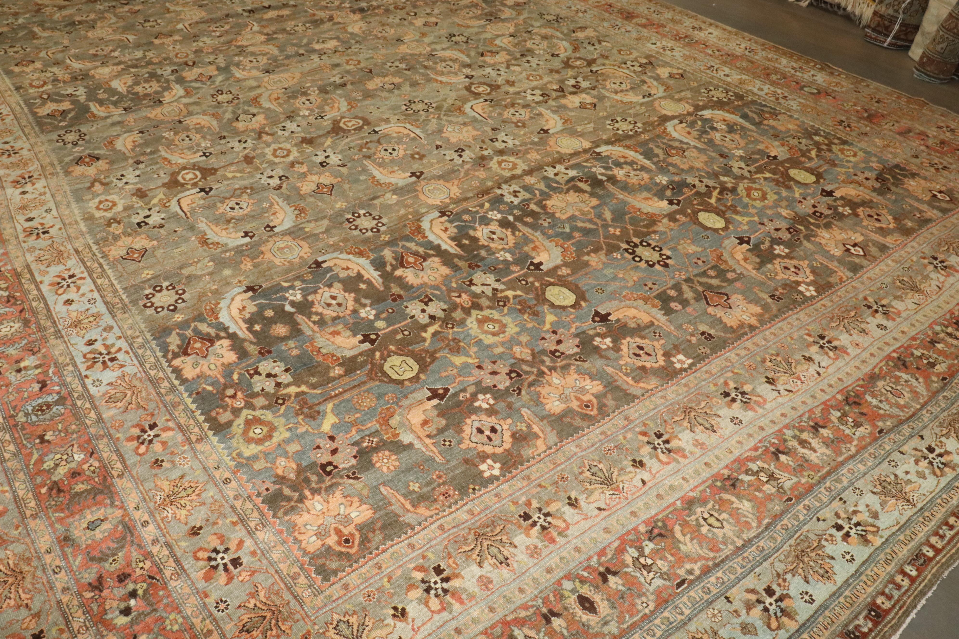 An early 20th-century Brown and gray Persian Bidjar Oversize Rug

Details
rug no.	j4061
size	12' 8