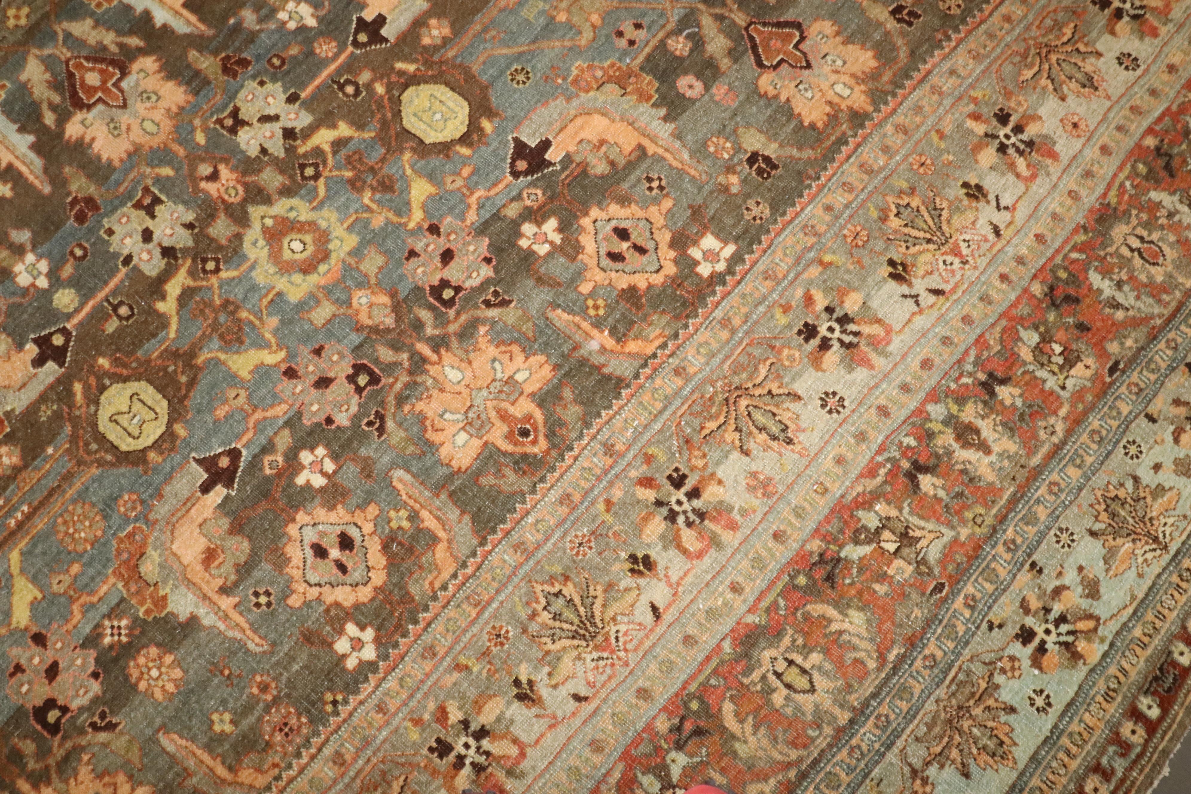 20th Century Zabihi Collection Antique Persian Oversize Bidjar Rug For Sale