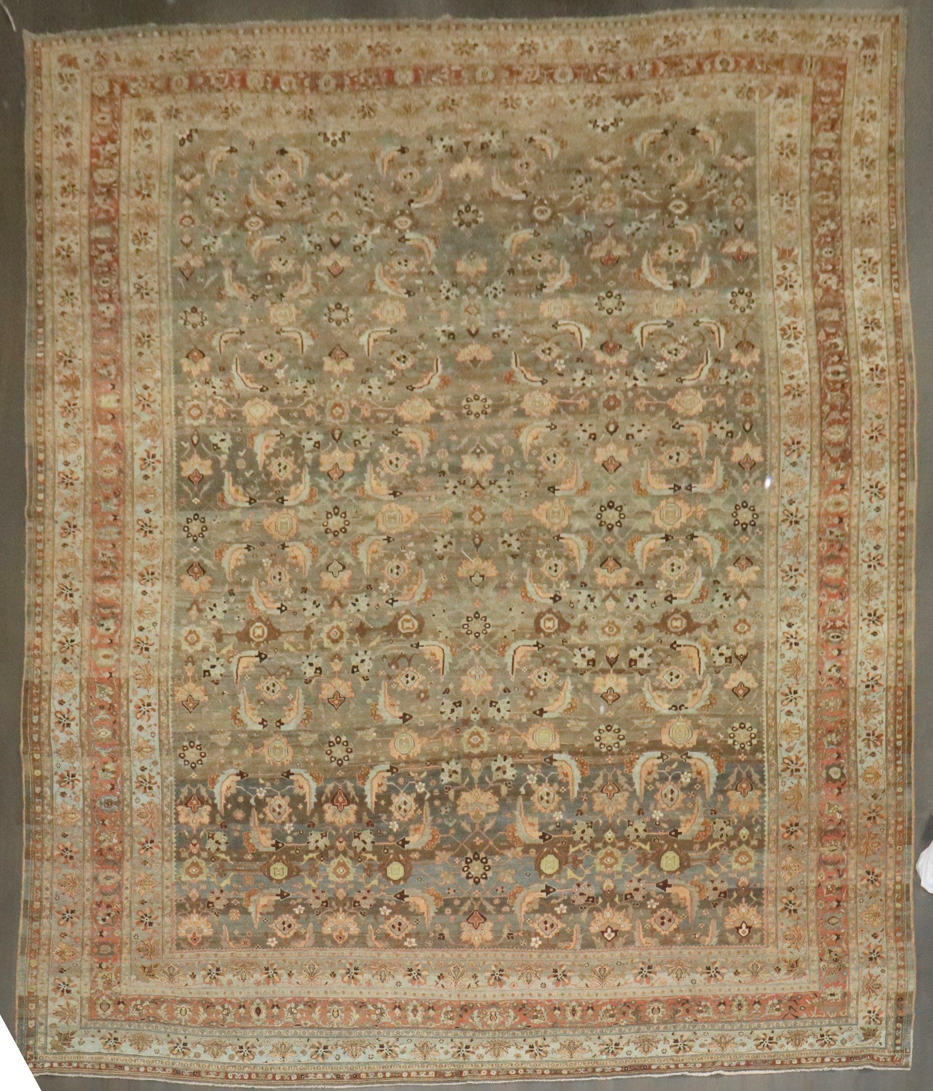 Zabihi Collection Antique Persian Oversize Bidjar Rug For Sale 1