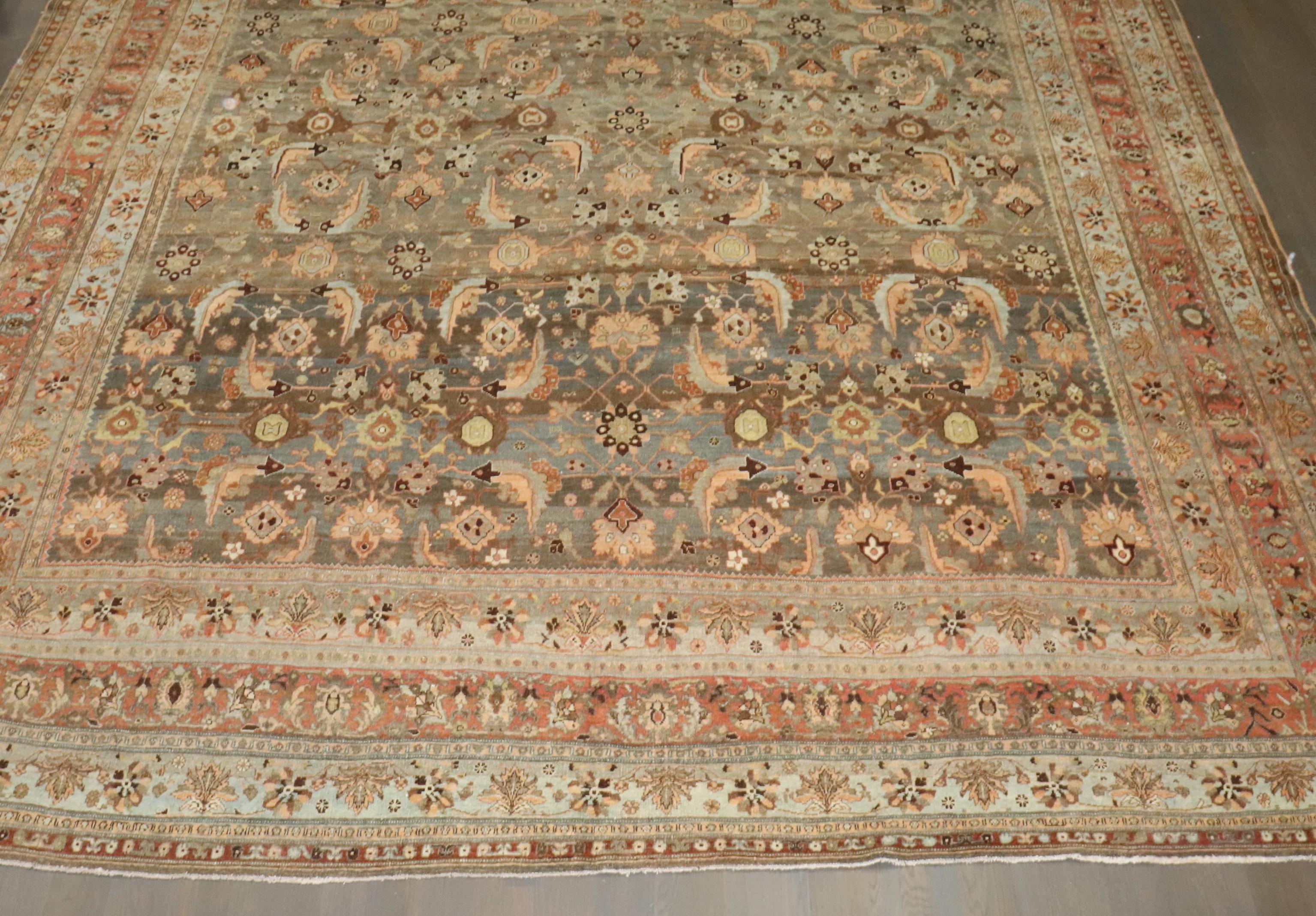 Zabihi Collection Antique Persian Oversize Bidjar Rug For Sale 2
