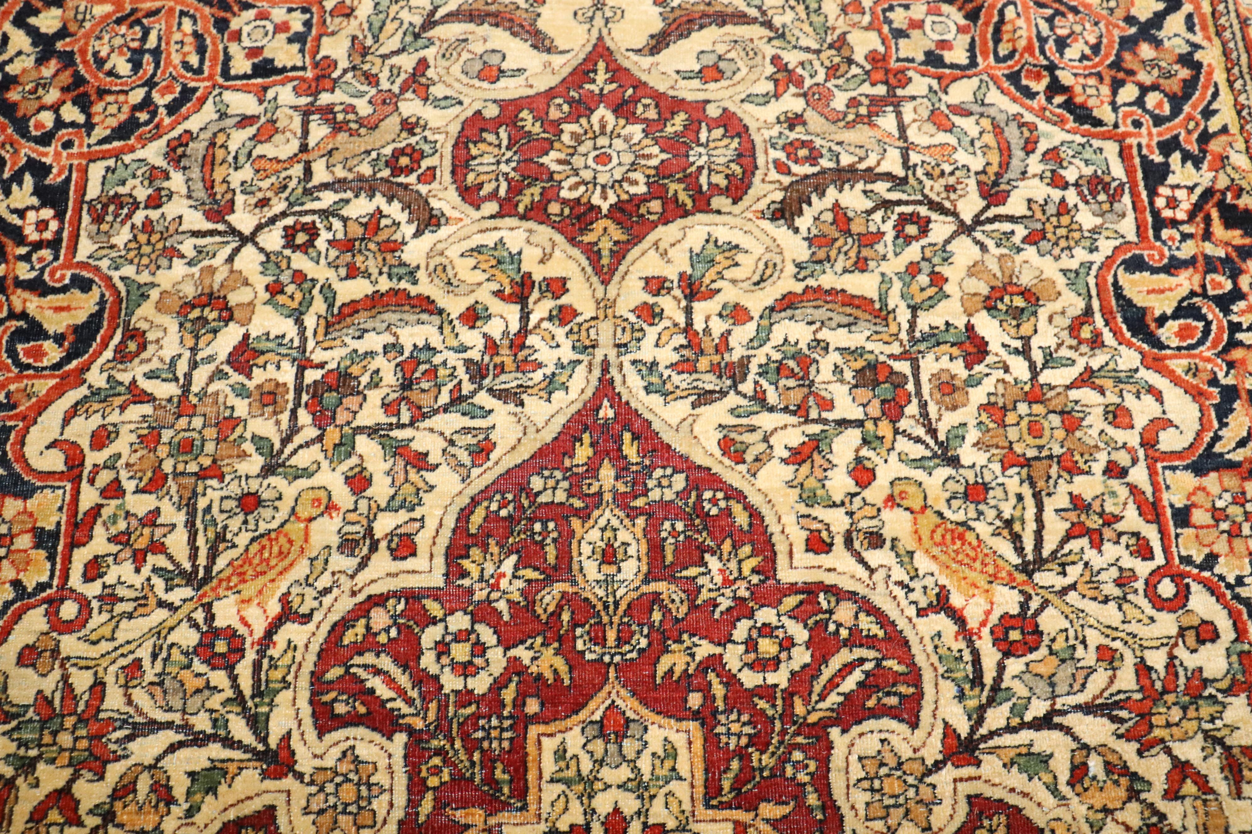 an early 20th-century Classic Persian Isfahan Pictorial Rug

Details
rug no.	j2304
size	4' 7
