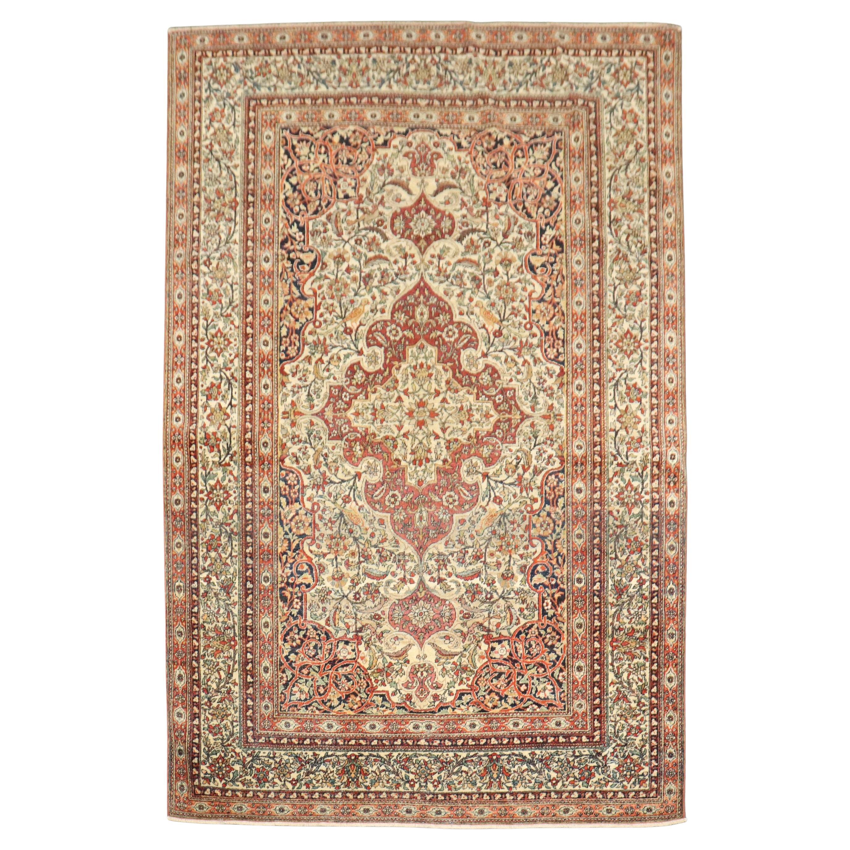 Zabihi Collection Antique Persian Pictorial Isfahan Rug