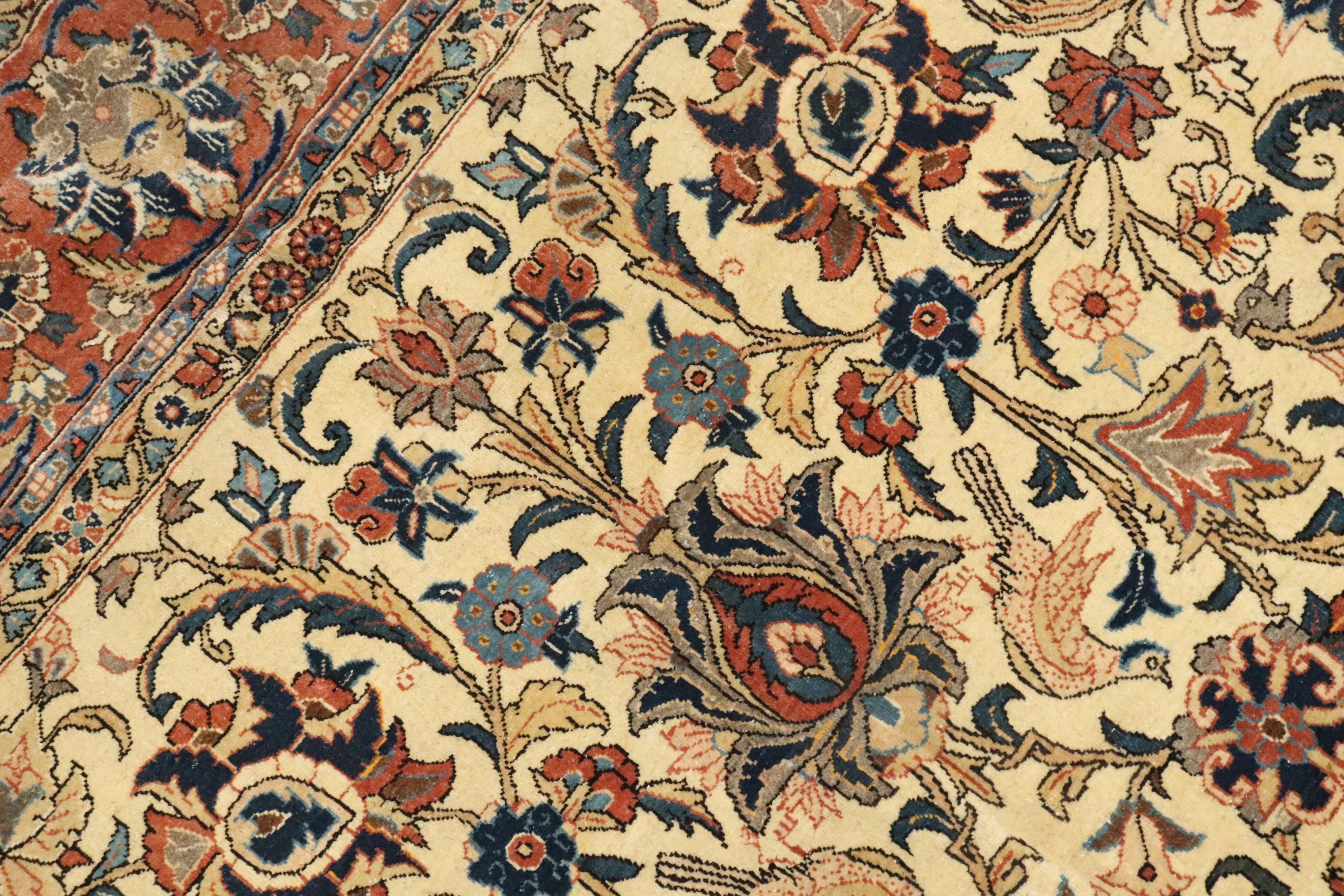 Tappeto Zabihi Collection'S Antico Persiano Qum Dimensioni Camera in vendita 3