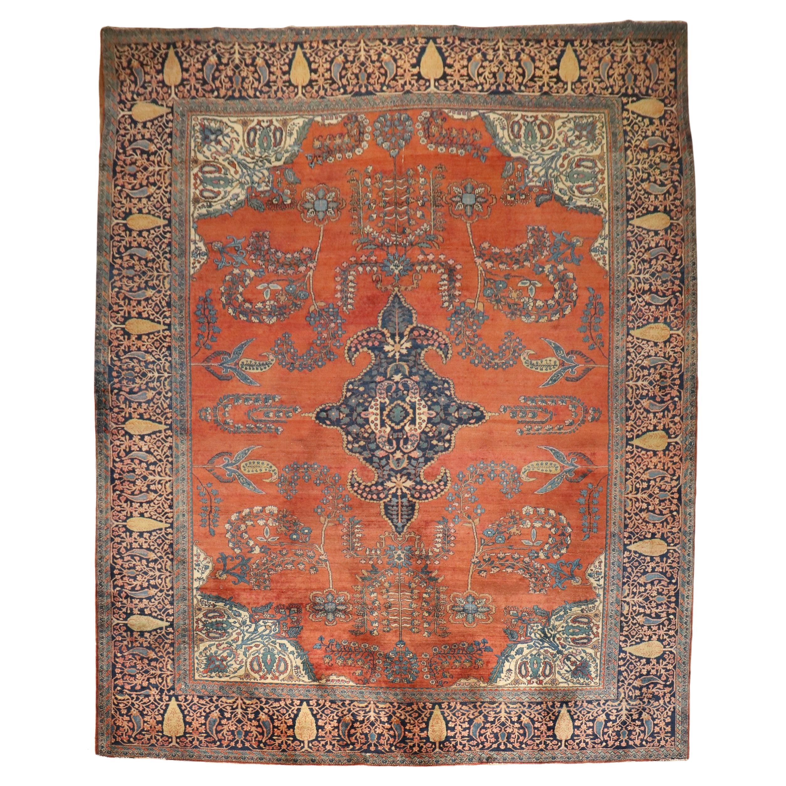 Zabihi Collection Antique Persian Sarouk Ferahan Rug For Sale