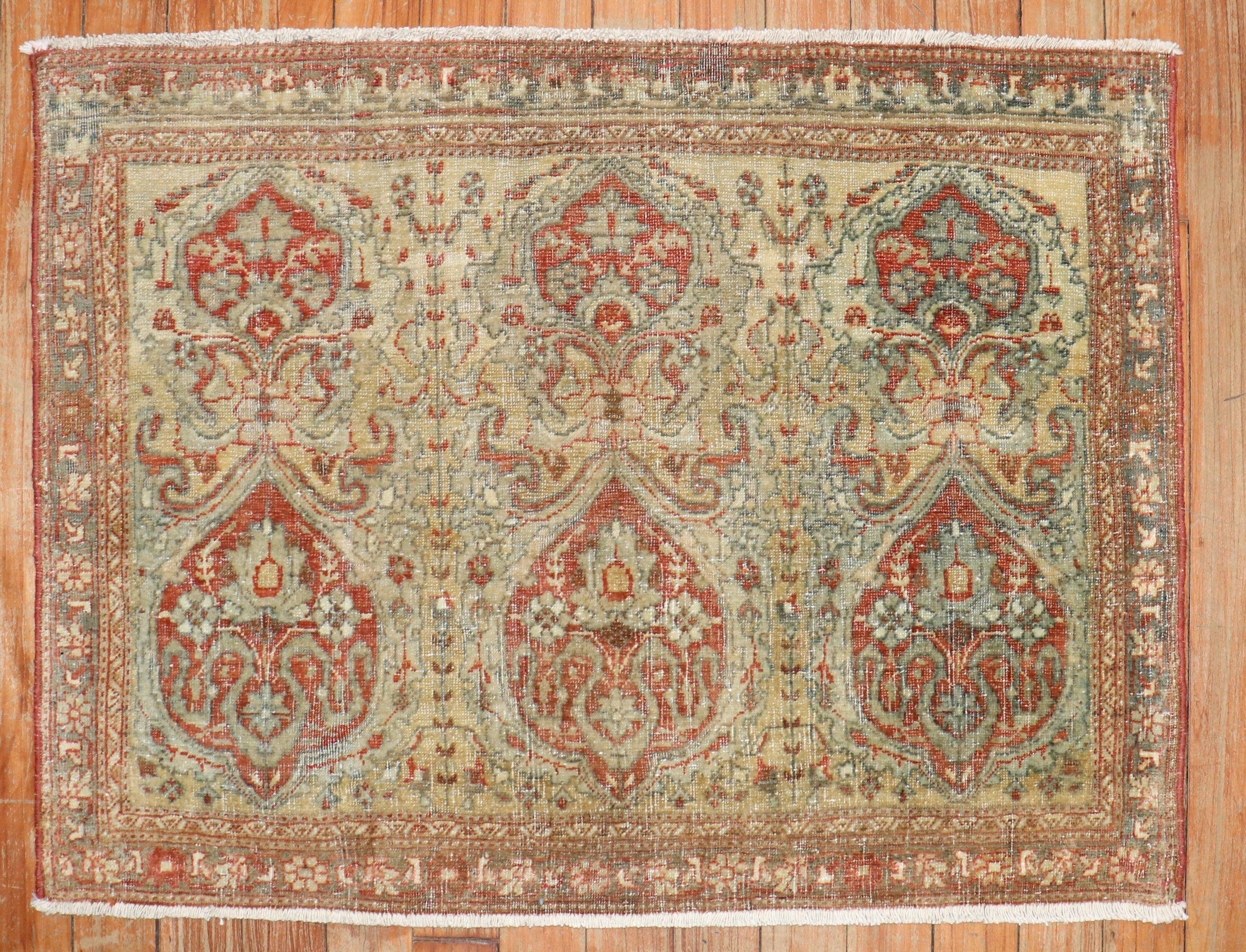 mini size late 19th Century Persian Sarouk Ferehan Rug

Measures: 1'10'' x 2'6''