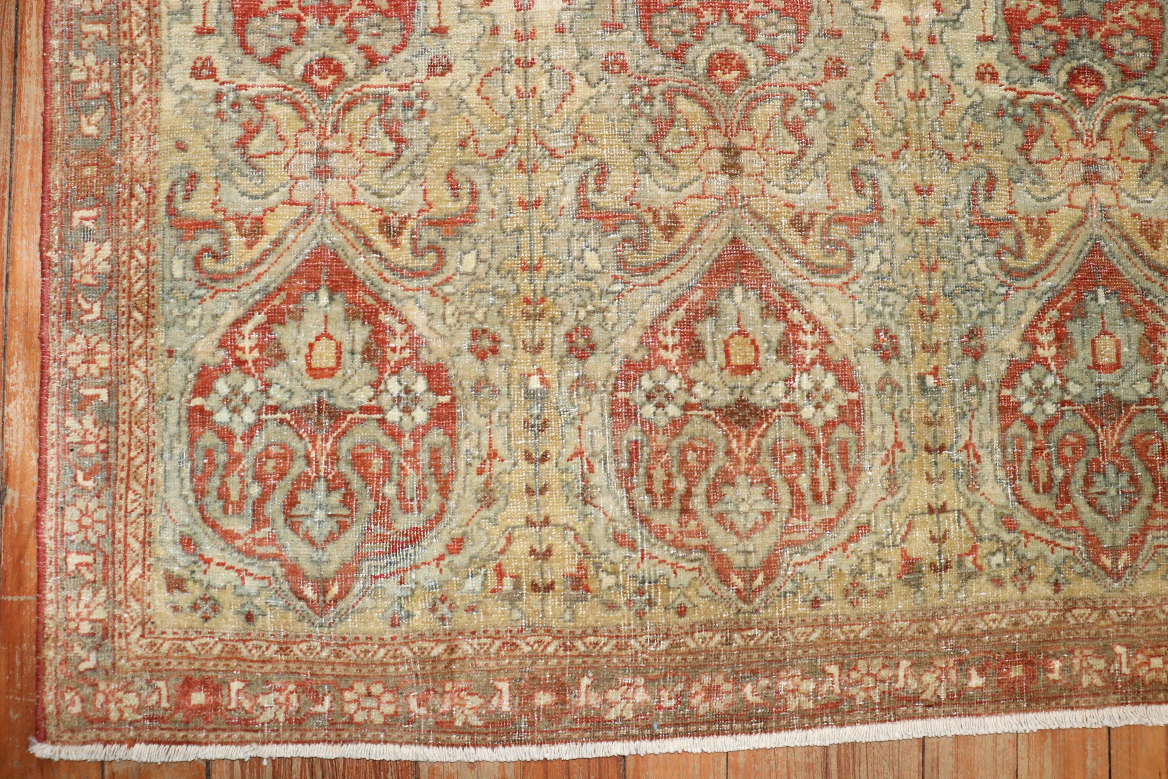 Zabihi Collection Antique Persian Sarouk Fereghan Rug In Fair Condition For Sale In New York, NY
