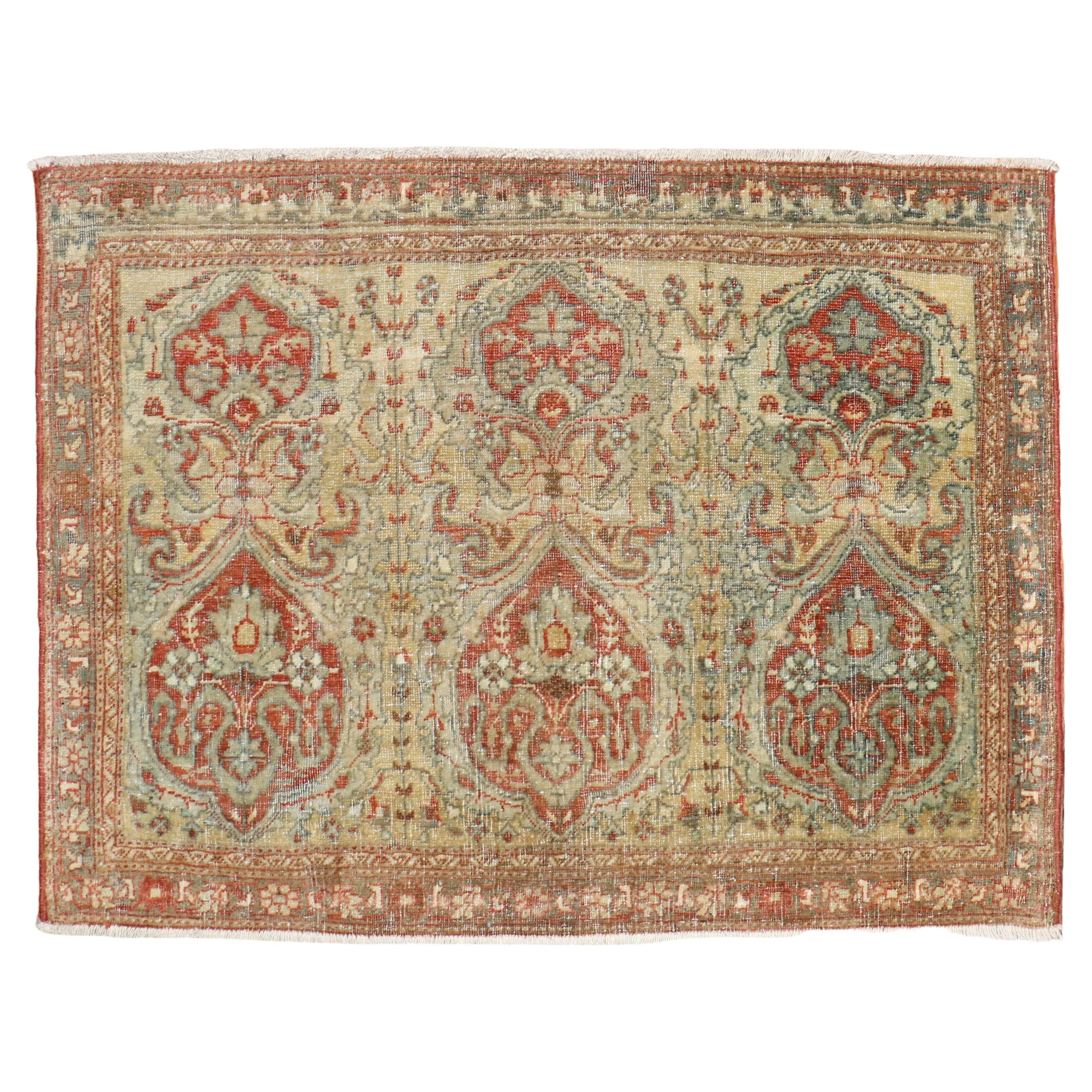 Zabihi Collection Antique Persian Sarouk Fereghan Rug For Sale