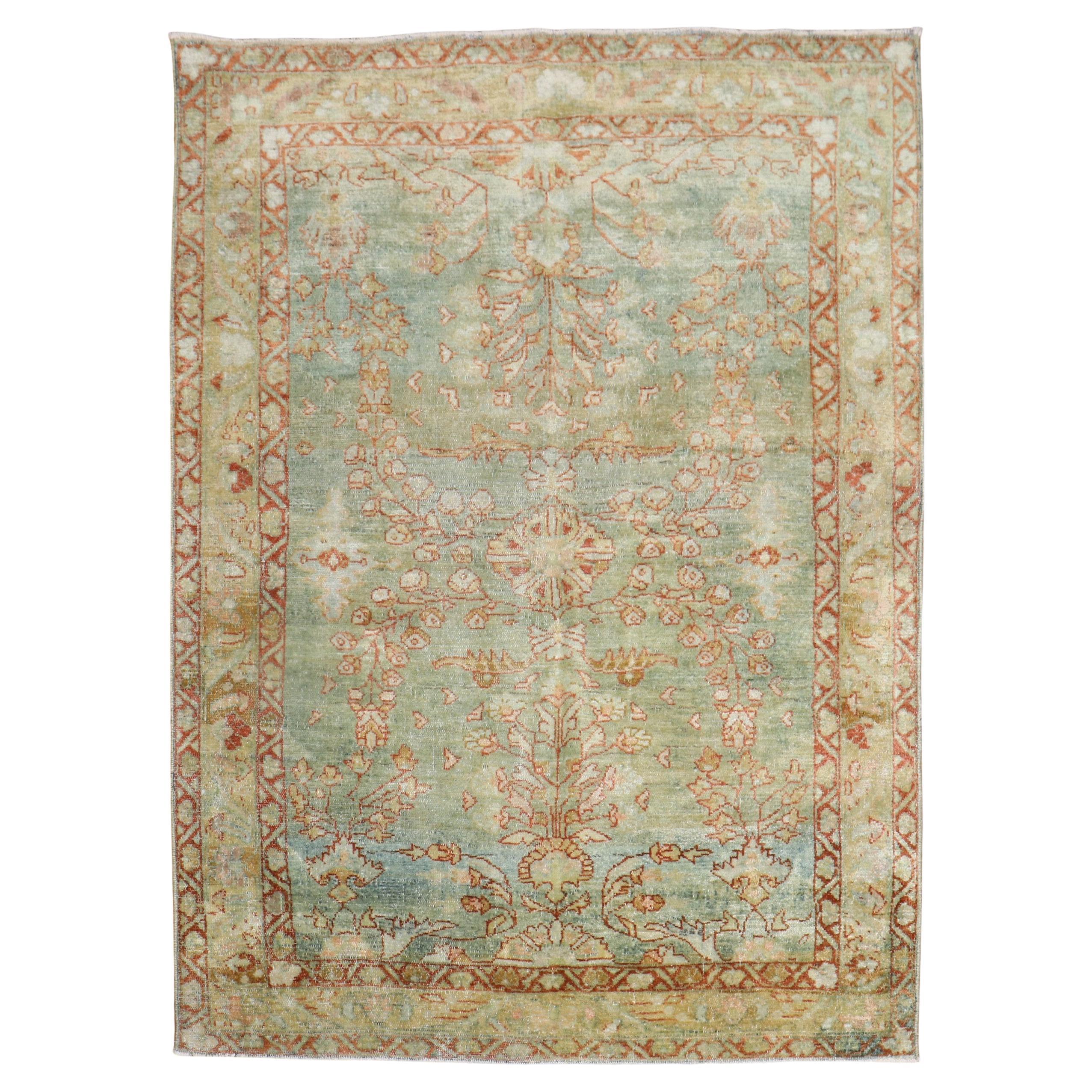 Zabihi Collection Antiker Persischer Sarouk Lilihan Kleiner Teppich
