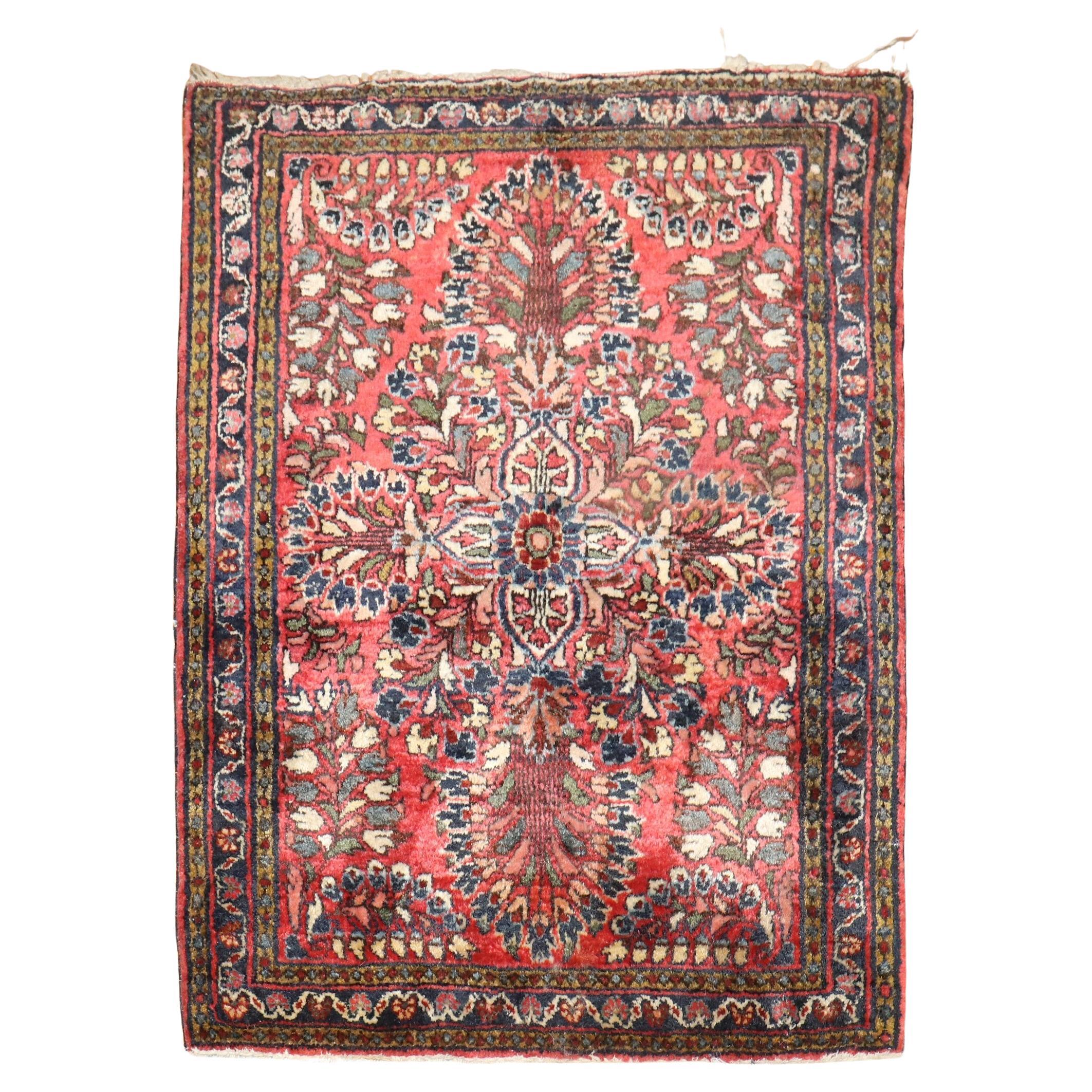 Zabihi Collection Antique Persian Sarouk Mat Rug