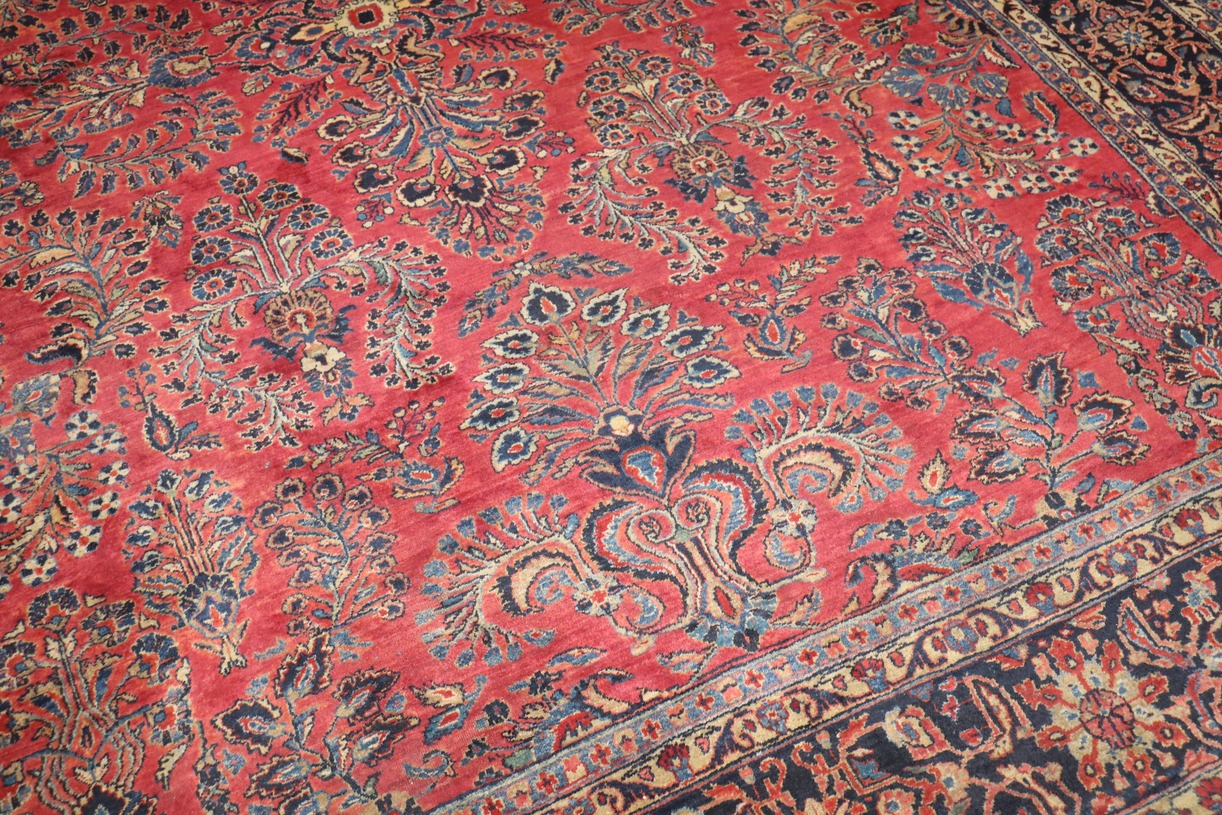 20th Century Zabihi Collection Antique Persian Sarouk Room Size Rug
