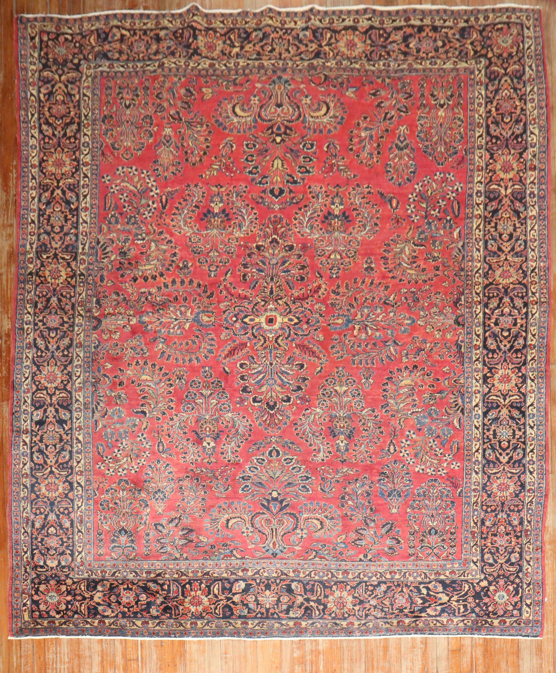 Wool Zabihi Collection Antique Persian Sarouk Room Size Rug