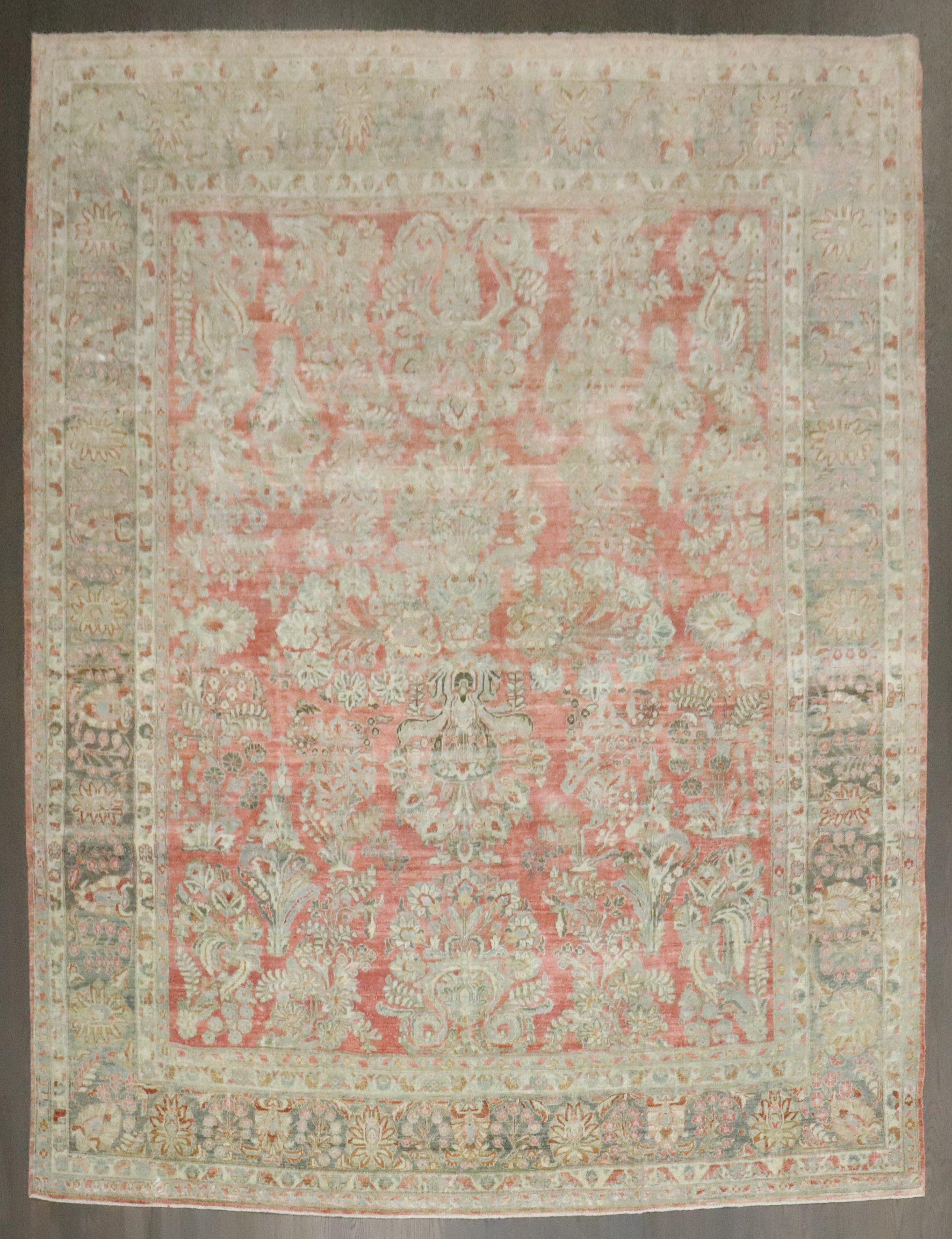Noué à la main Tapis Sarouk persan ancien de la collection Zabihi en vente