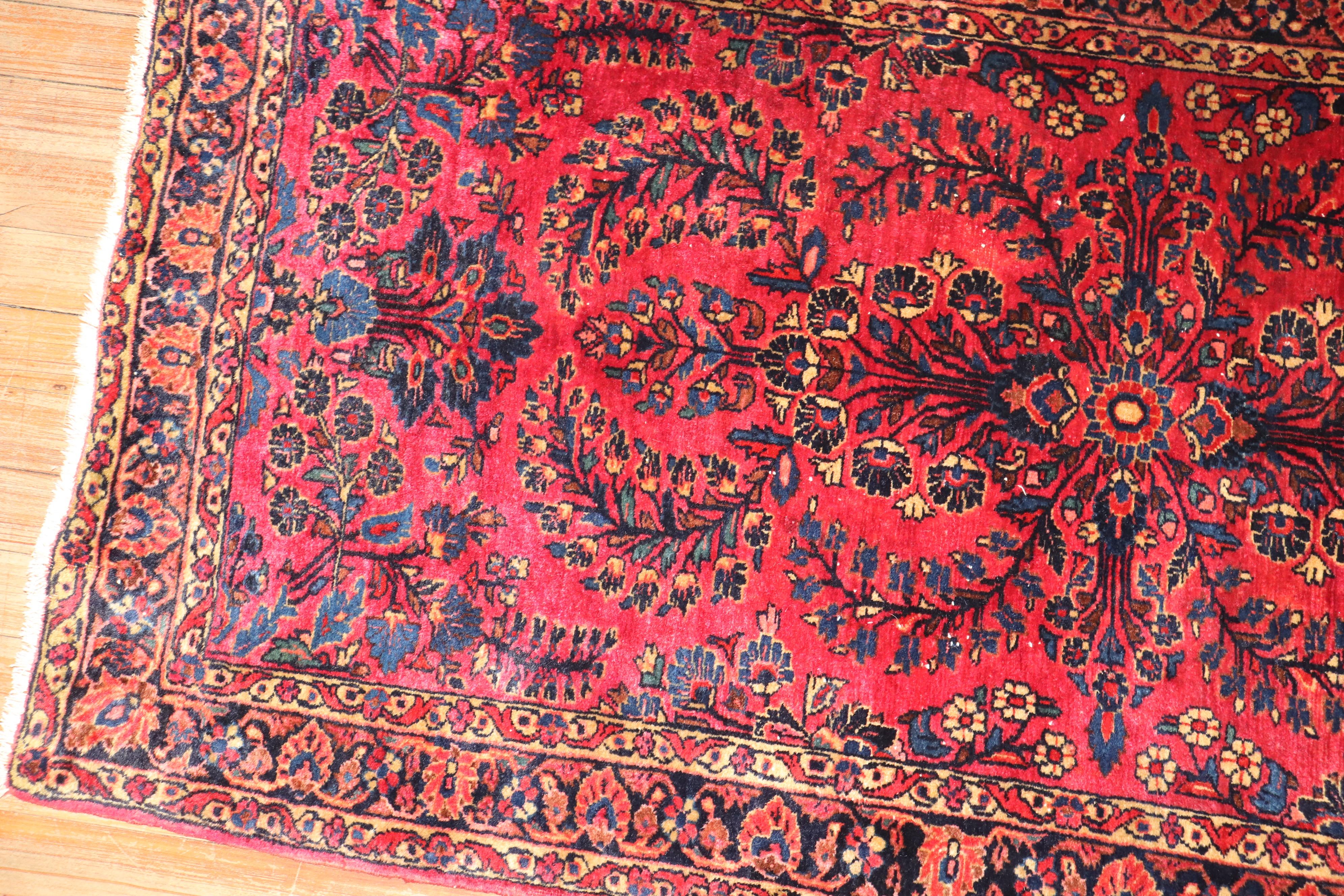 20th Century Zabihi Collection Antique Persian Sarouk Rug For Sale