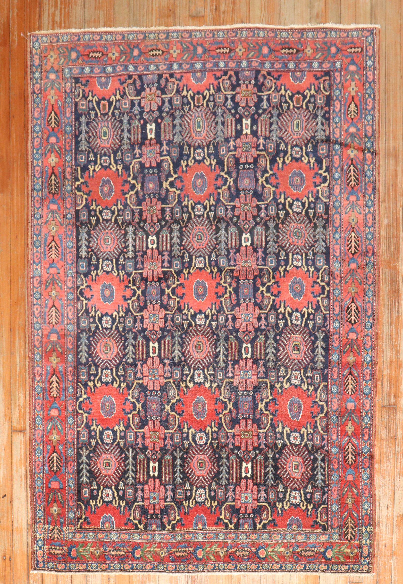 20th Century Zabihi Collection Antique Persian Senneh Accent Rug For Sale