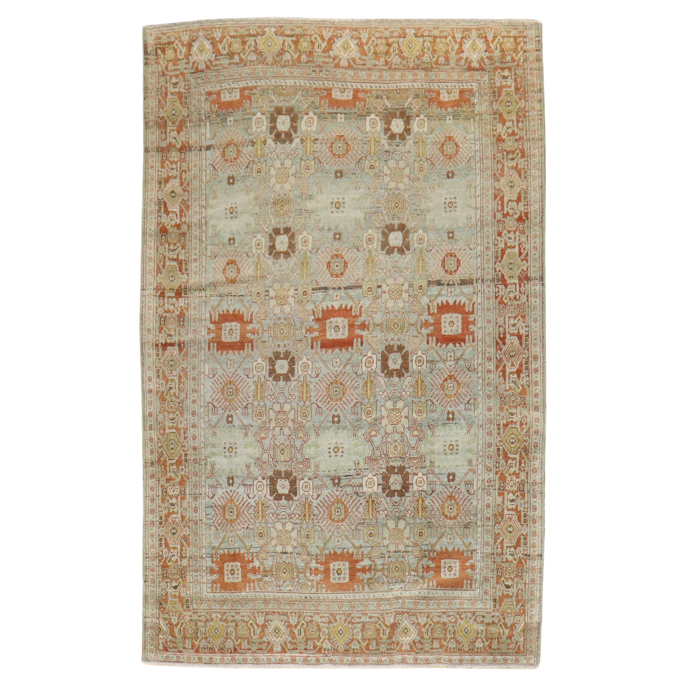 Zabihi Collection Antique Persian Senneh Accent Rug For Sale