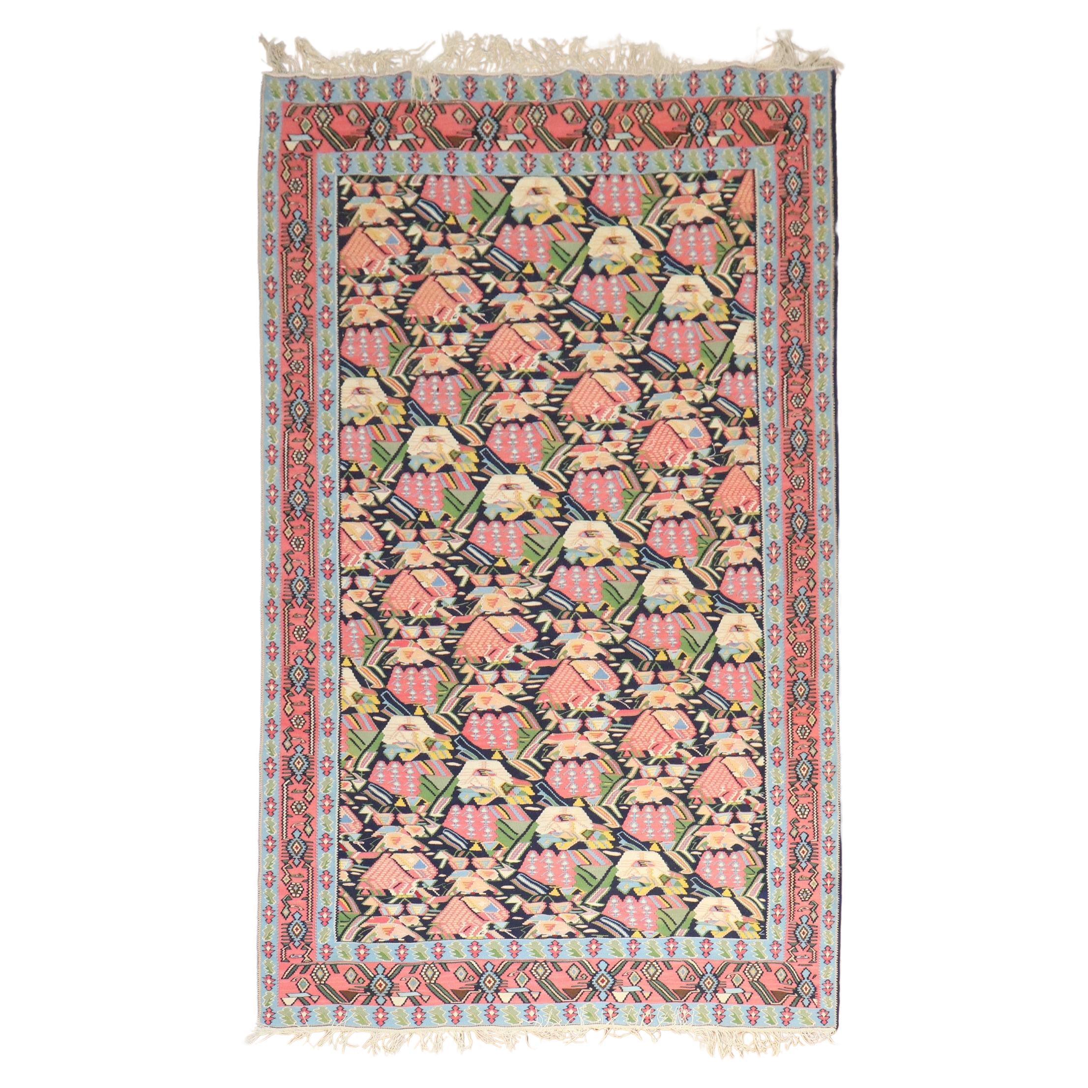 Zabihi Collection Antique Persian Senneh Kilim