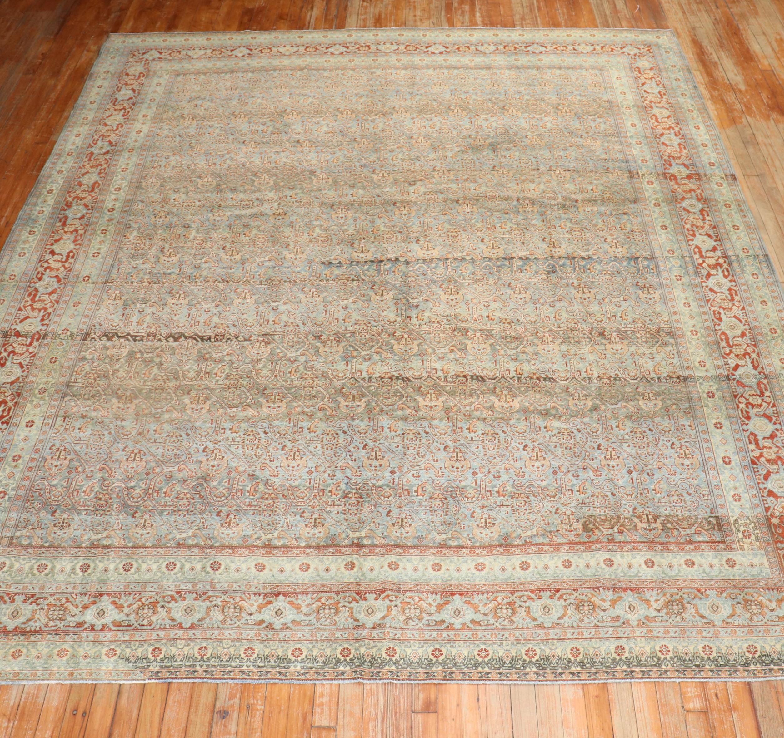 Zabihi Collection Antike Persische Senneh Room Rug im Angebot 5