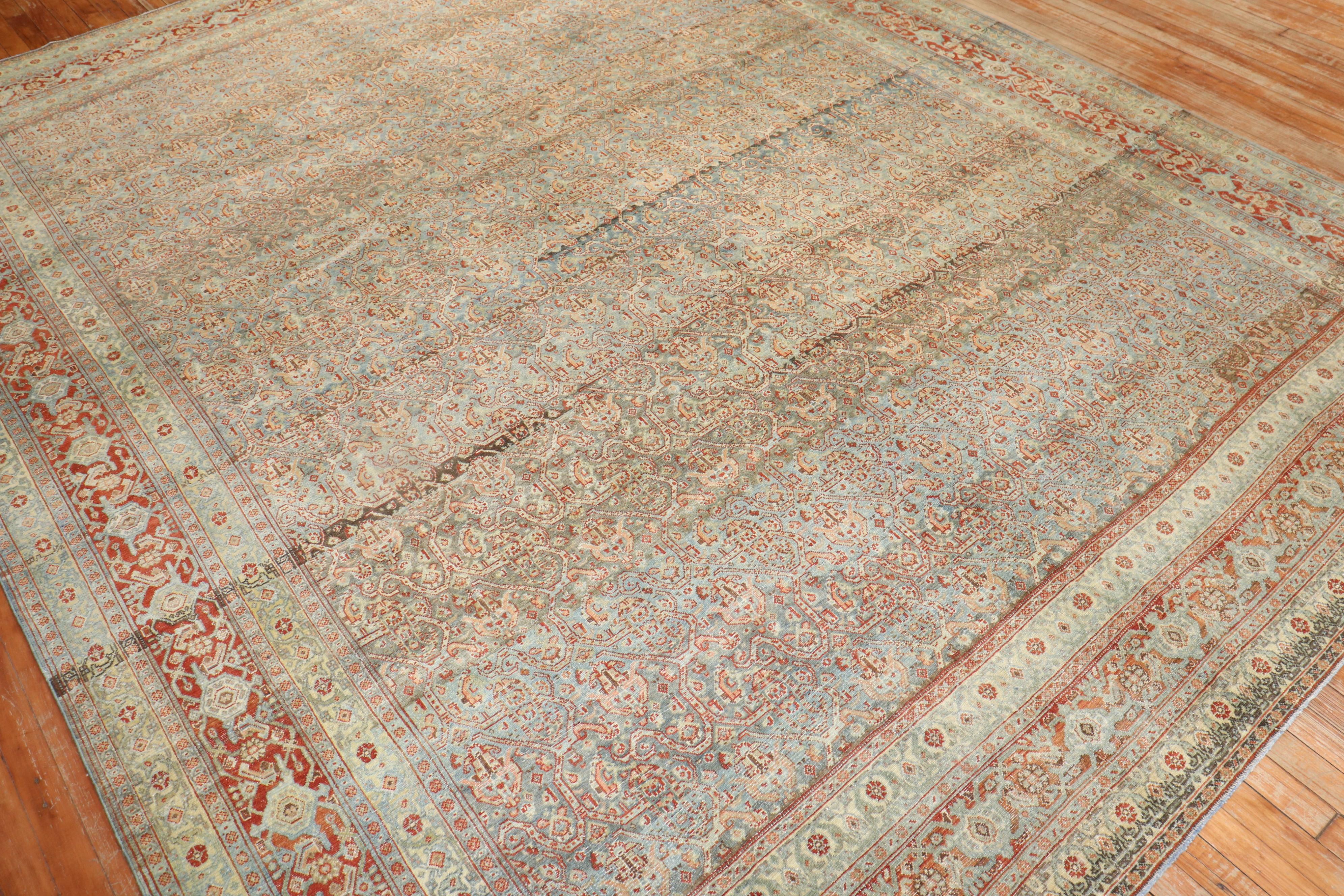 Zabihi Collection Antike Persische Senneh Room Rug im Angebot 7