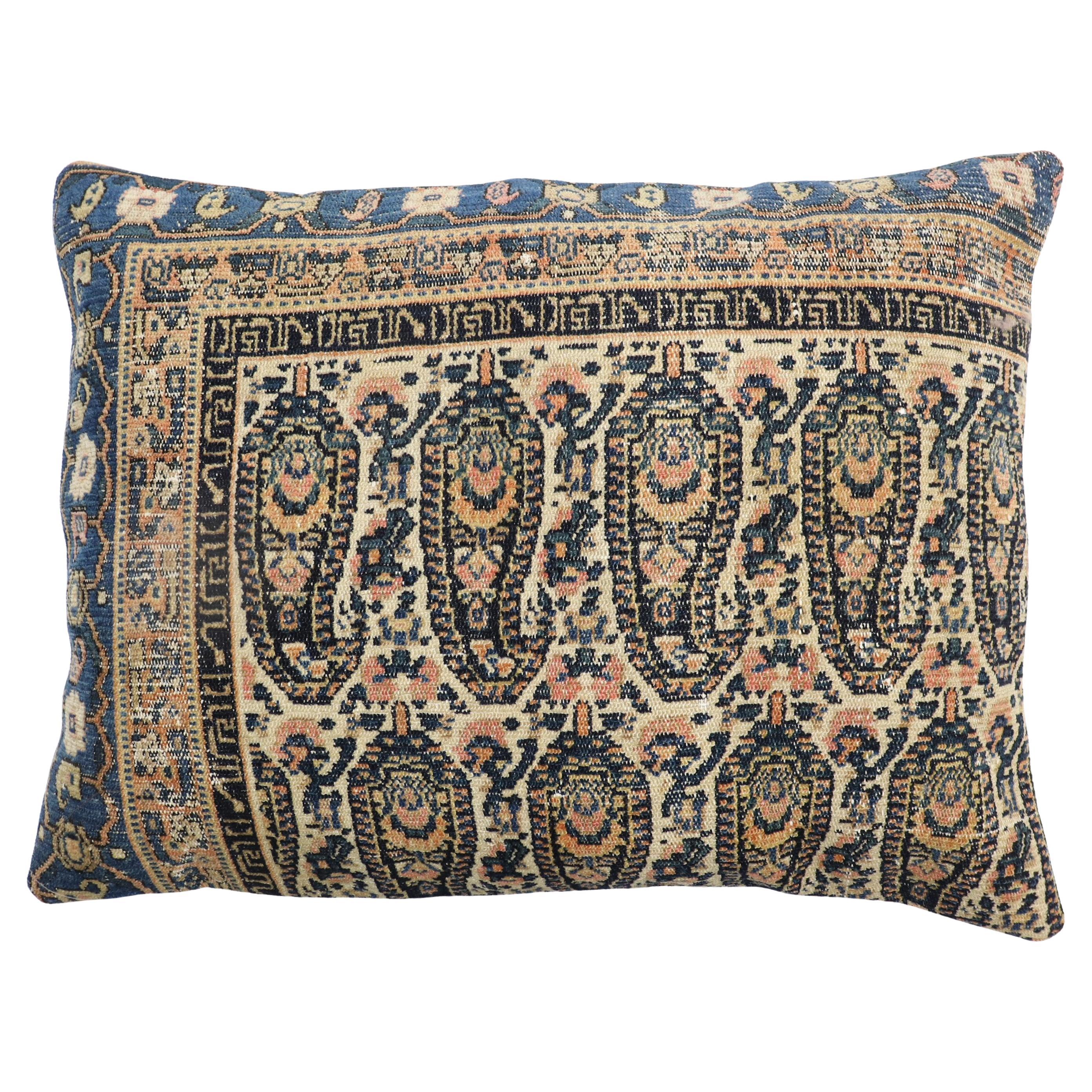 Zabihi Collection Antique Persian Senneh Rug Pillow