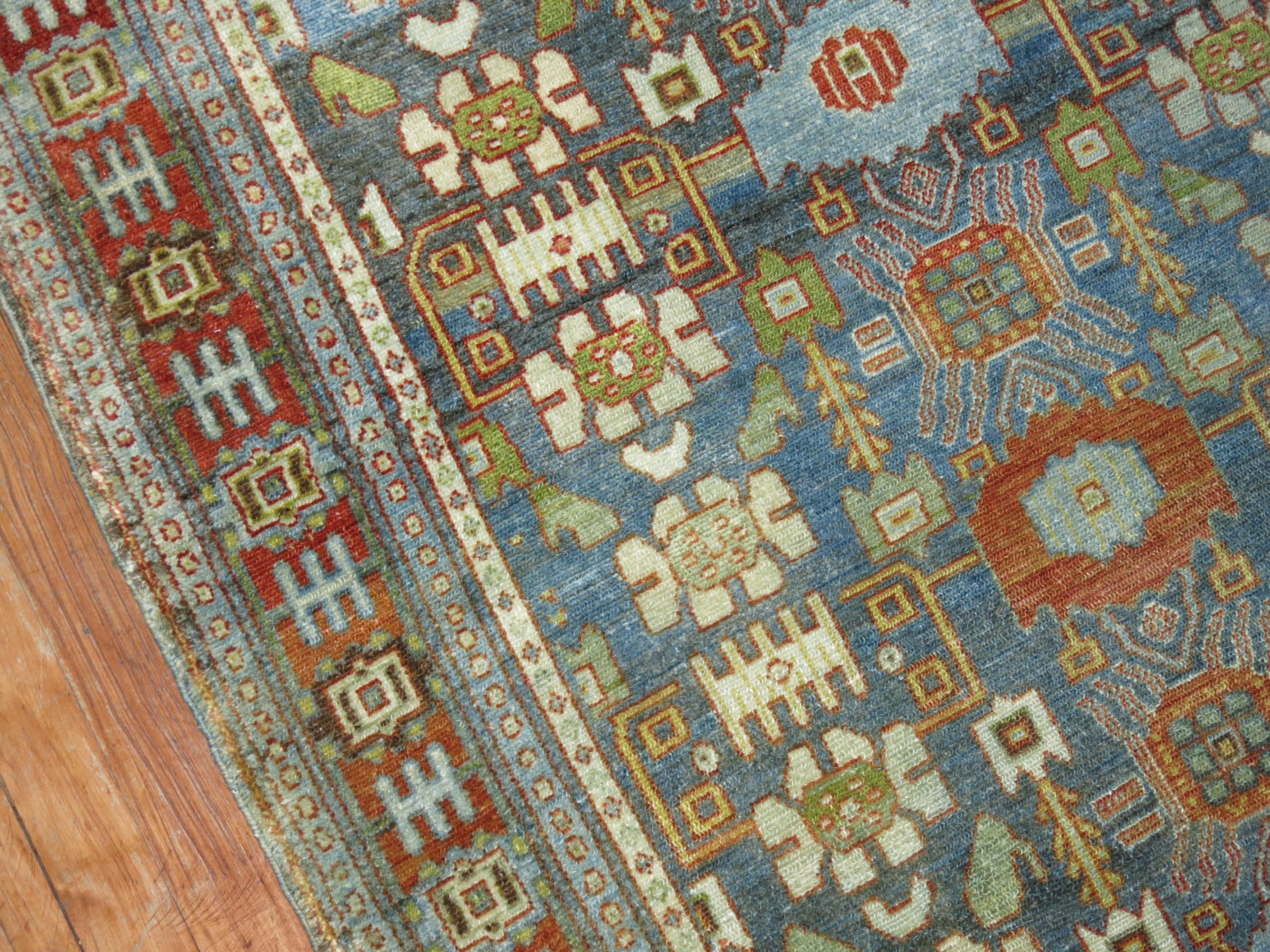 American Colonial Zabihi Collection Antique Persian Senneh Scatter Rug For Sale