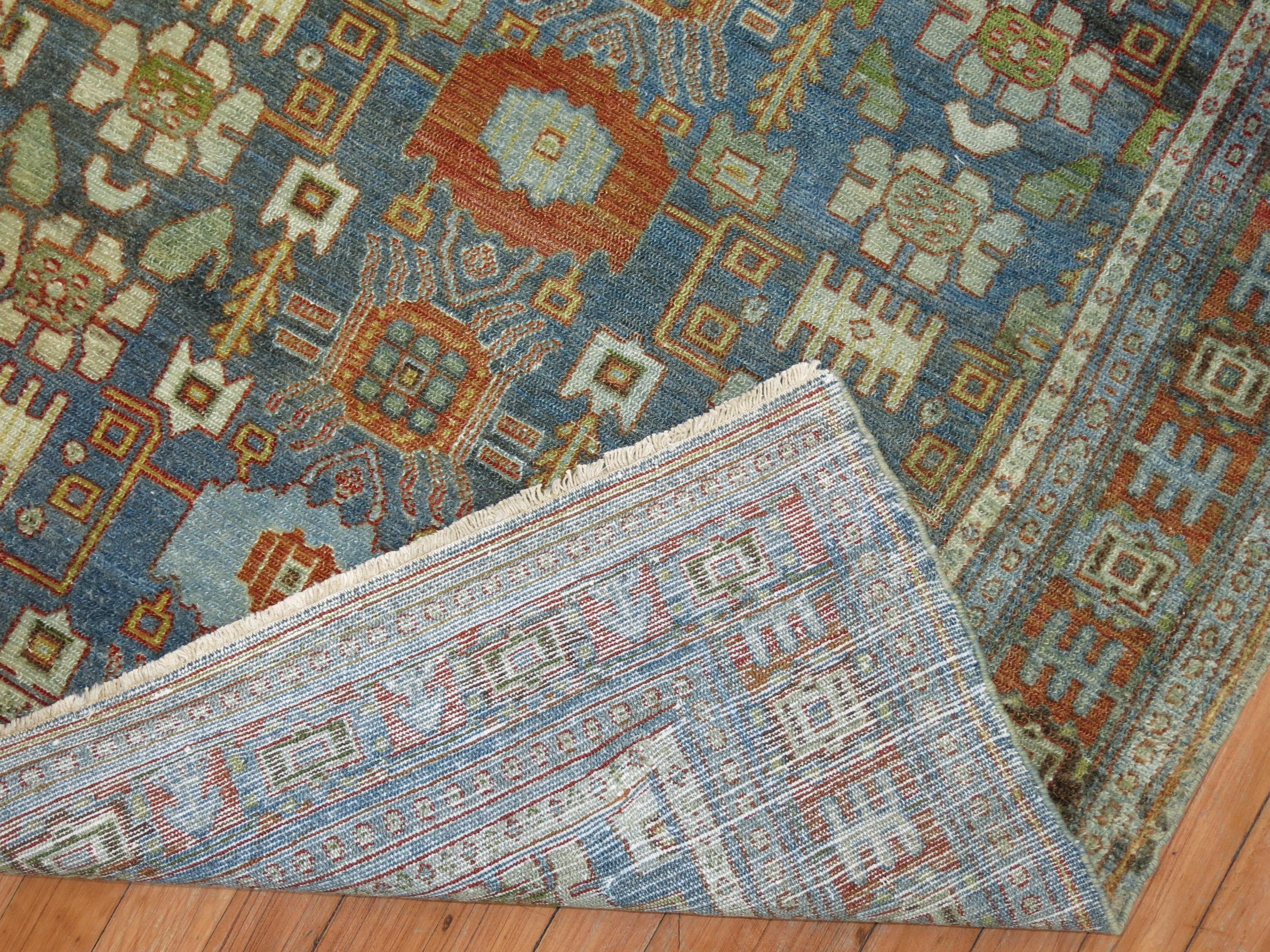 Zabihi Collection Antique Persian Senneh Scatter Rug In Good Condition For Sale In New York, NY