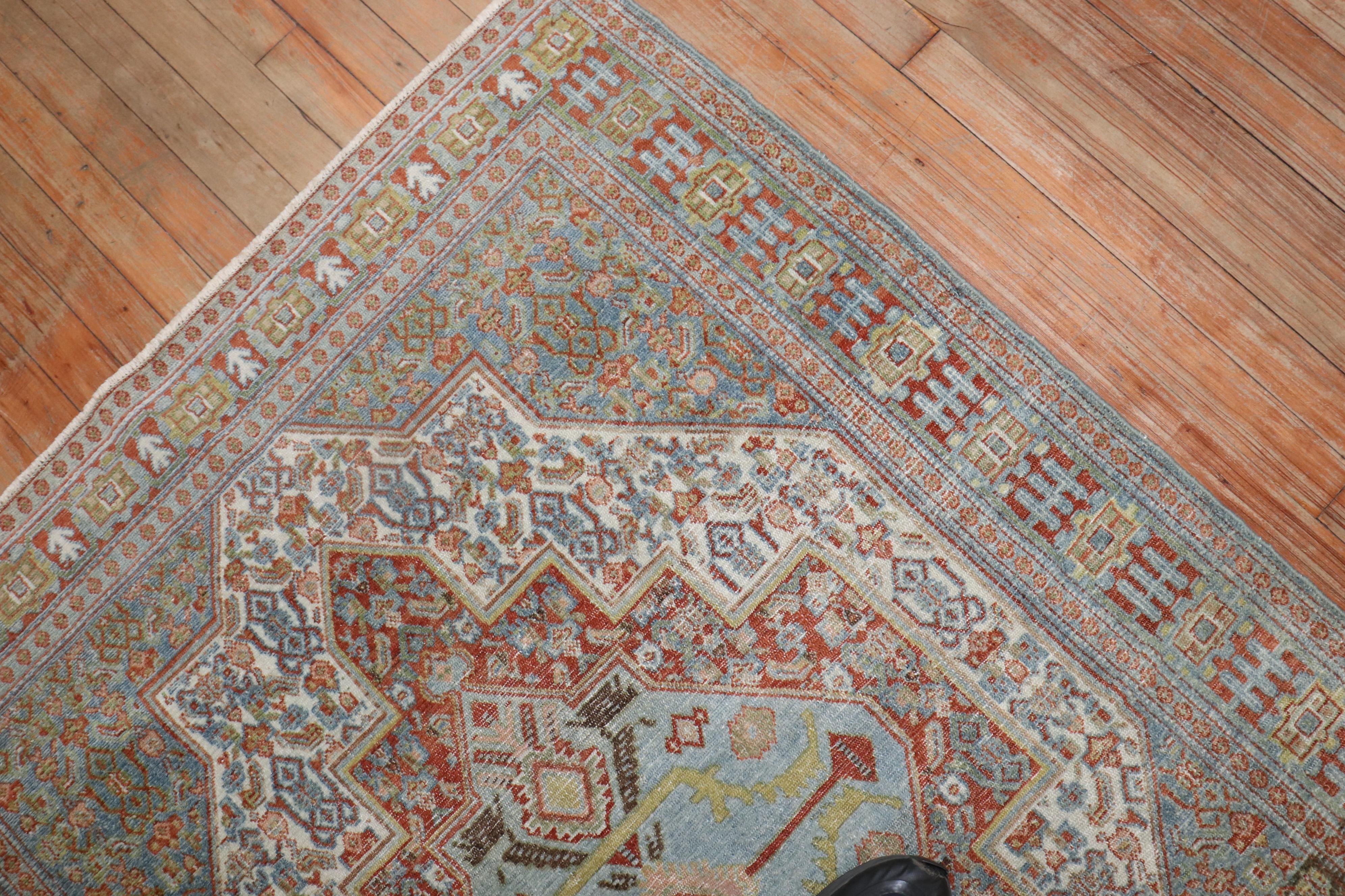 Wool Zabihi Collection Antique Persian Senneh Scatter Rug For Sale