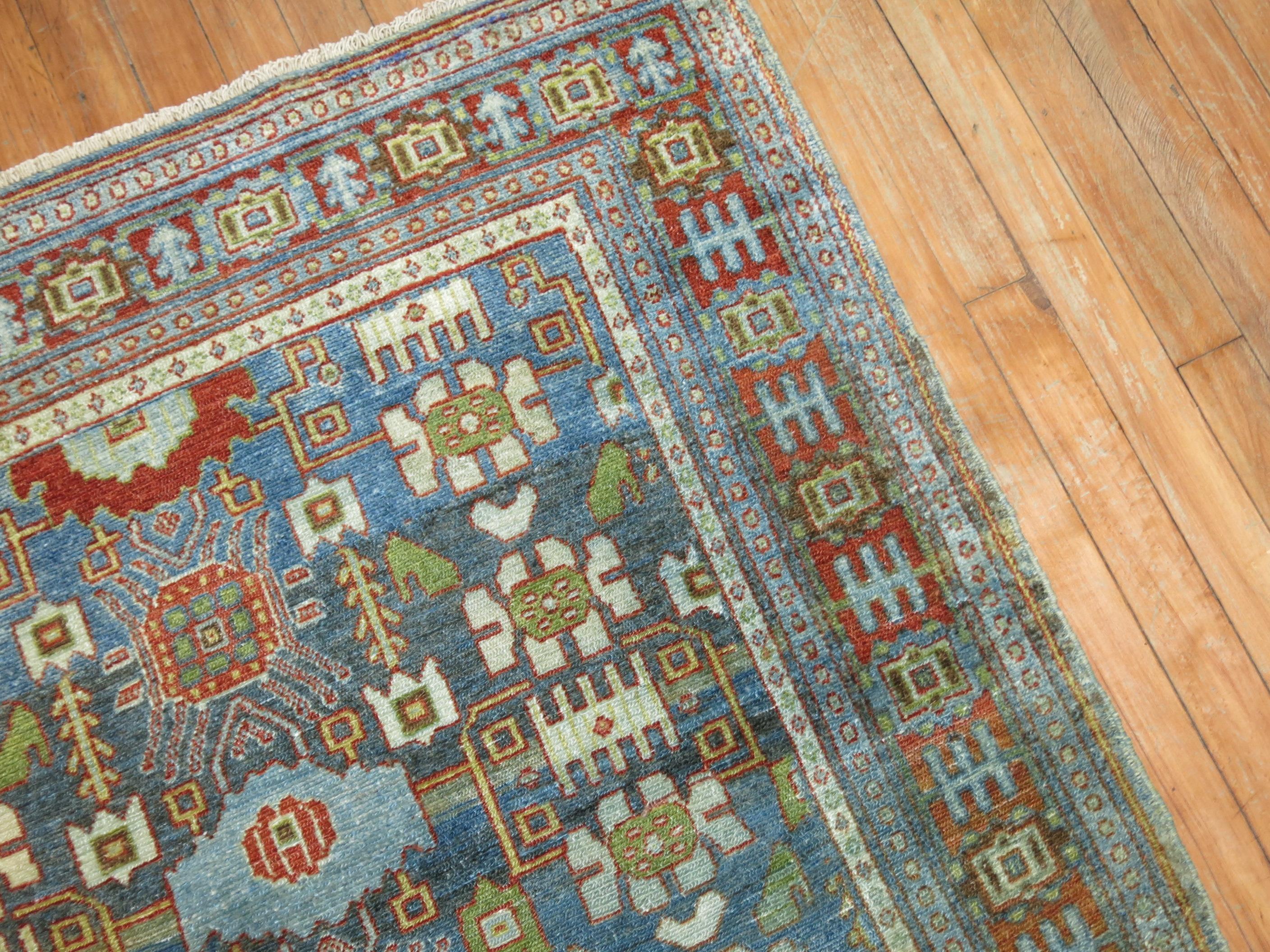 Zabihi Collection Antique Persian Senneh Scatter Rug For Sale 2