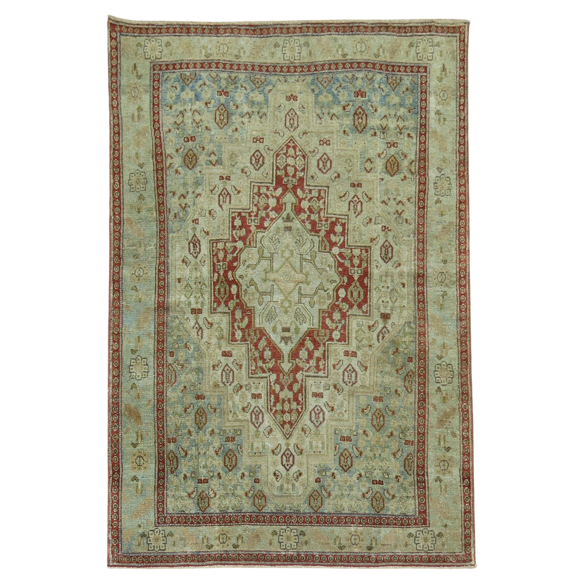 Zabihi Collection Antique Persian Senneh Scatter Rug