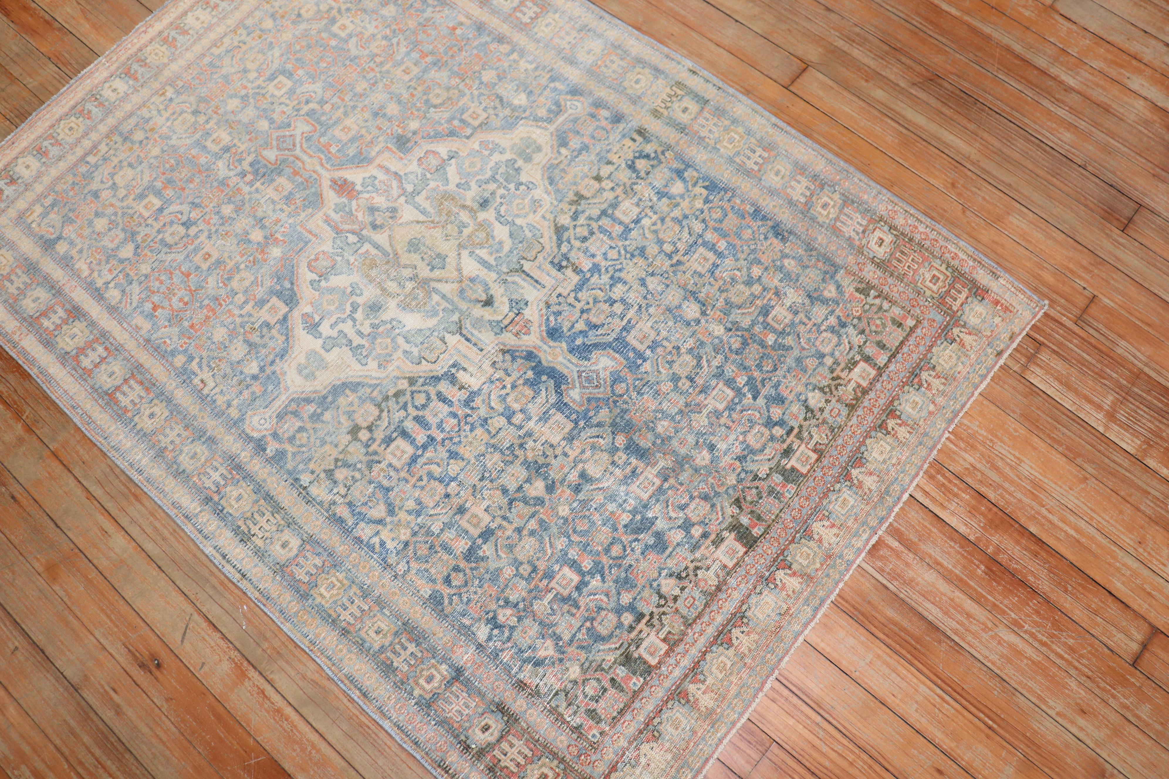 Zabihi Collection Antique Persian Senneh Scatter Size Rug For Sale 1