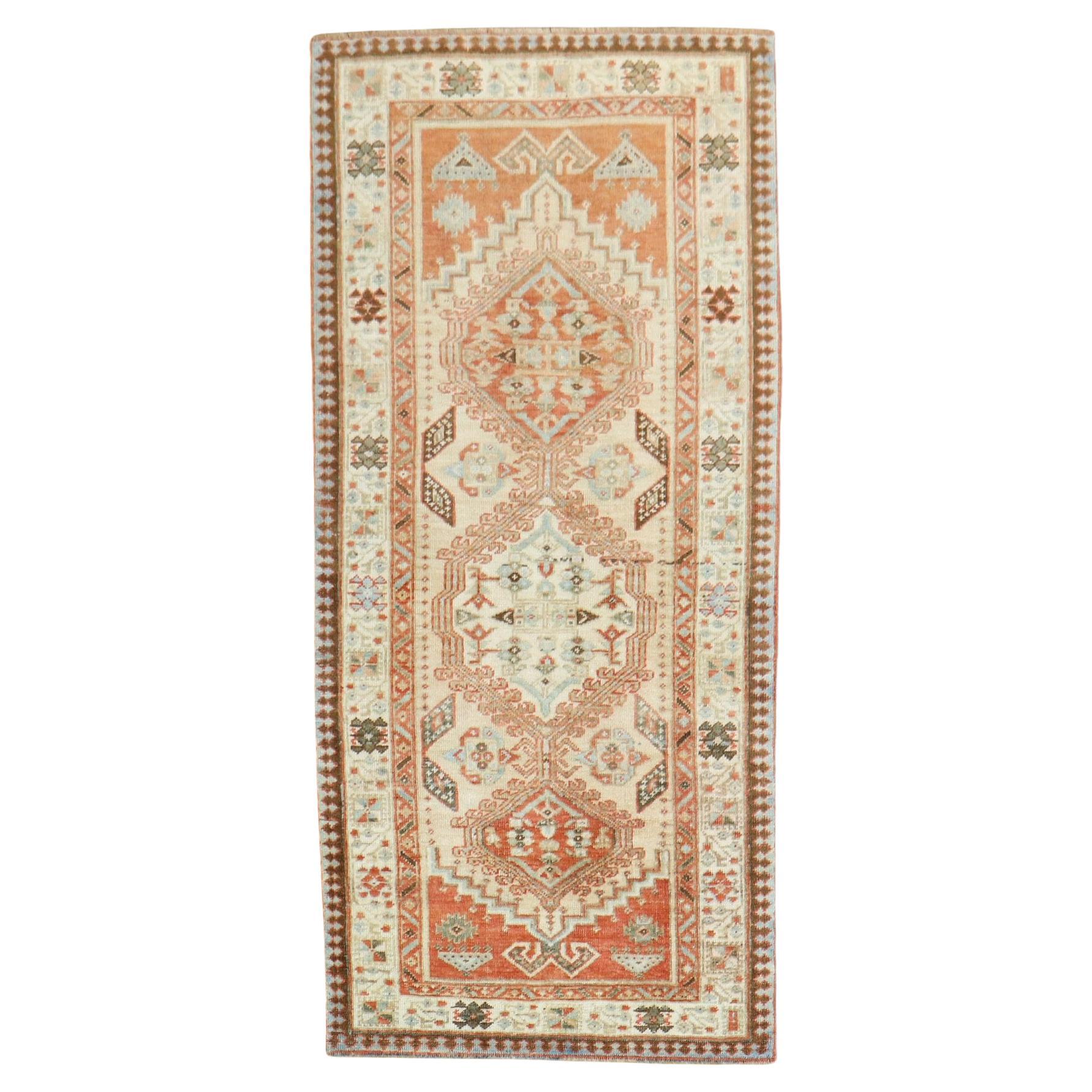Zabihi Collection Antique Persian Serab Geometric Scatter Rug