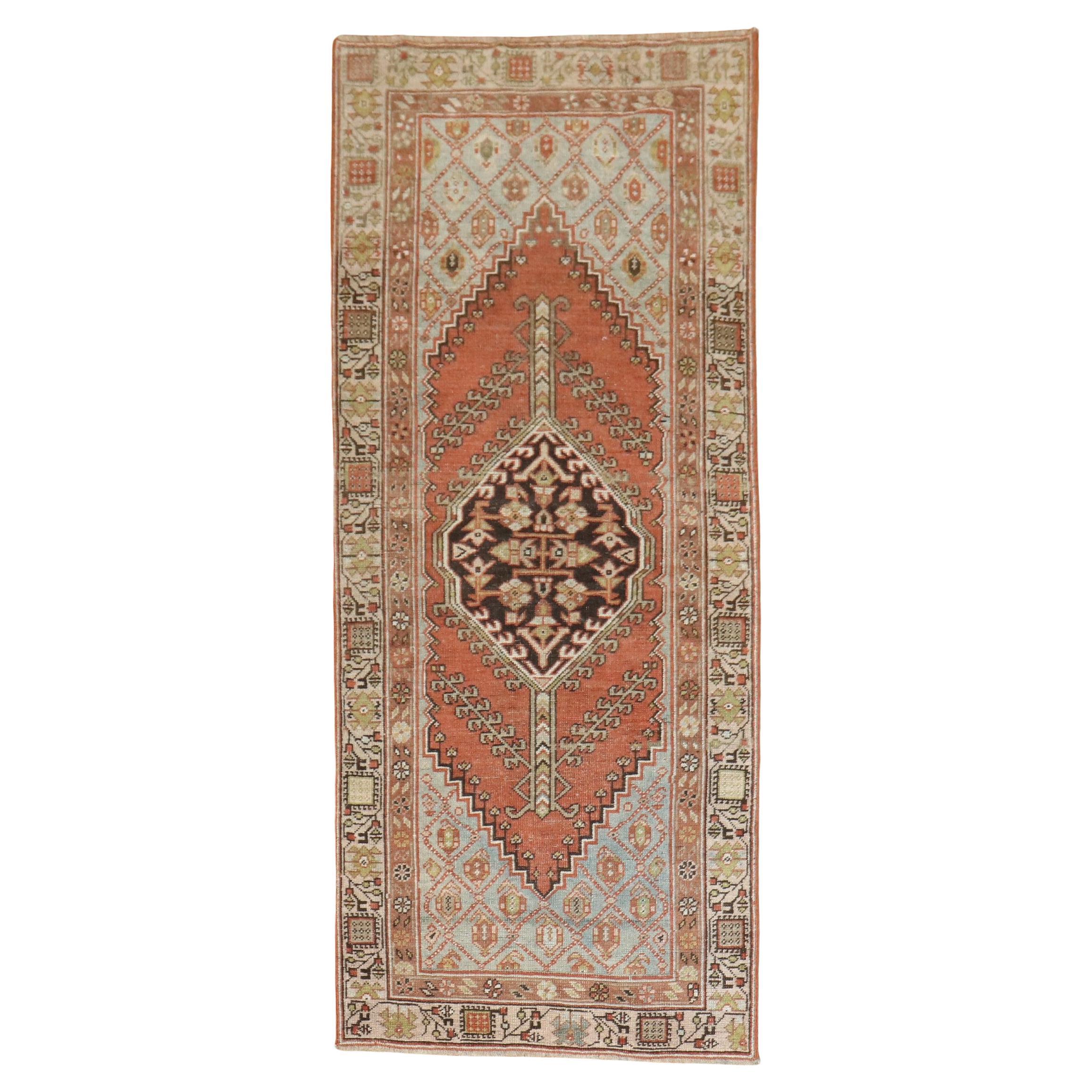 Zabihi Collection Antique Persian Serab Geometric Small Runner