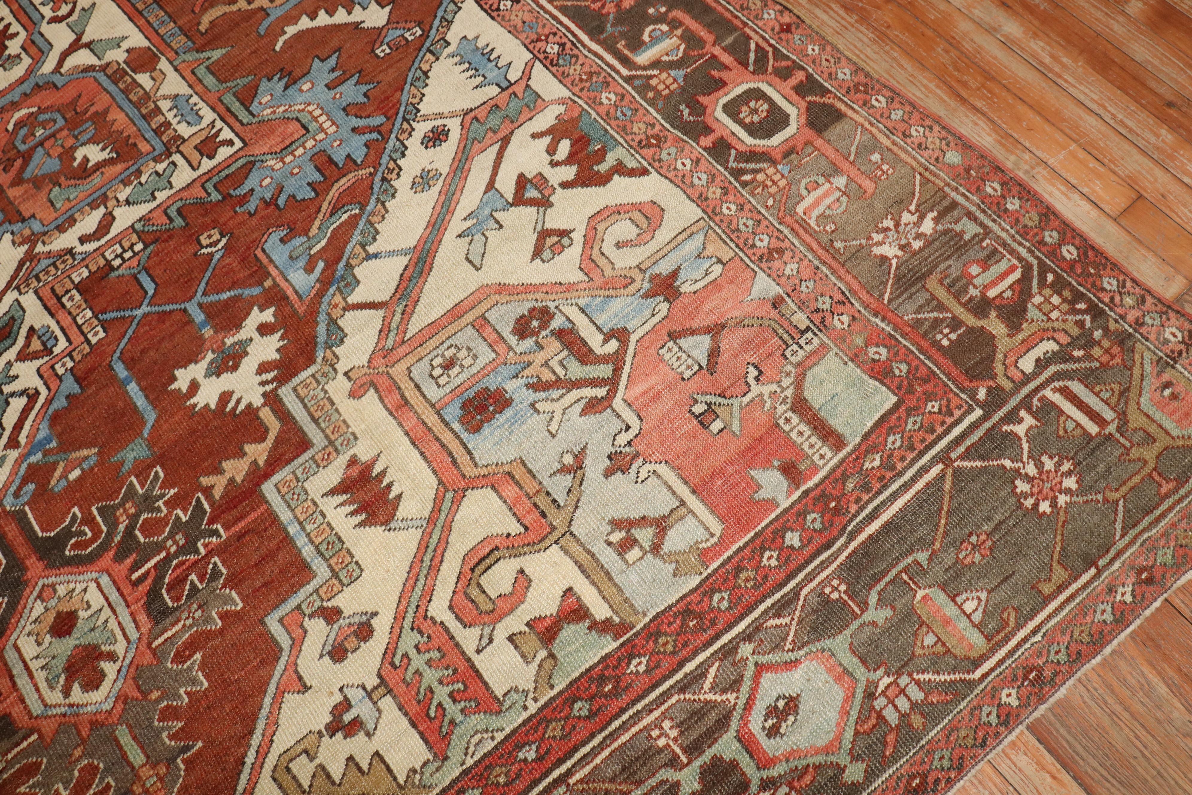 Zabihi Collection Antique Persian Serapi Heriz Rug For Sale 4