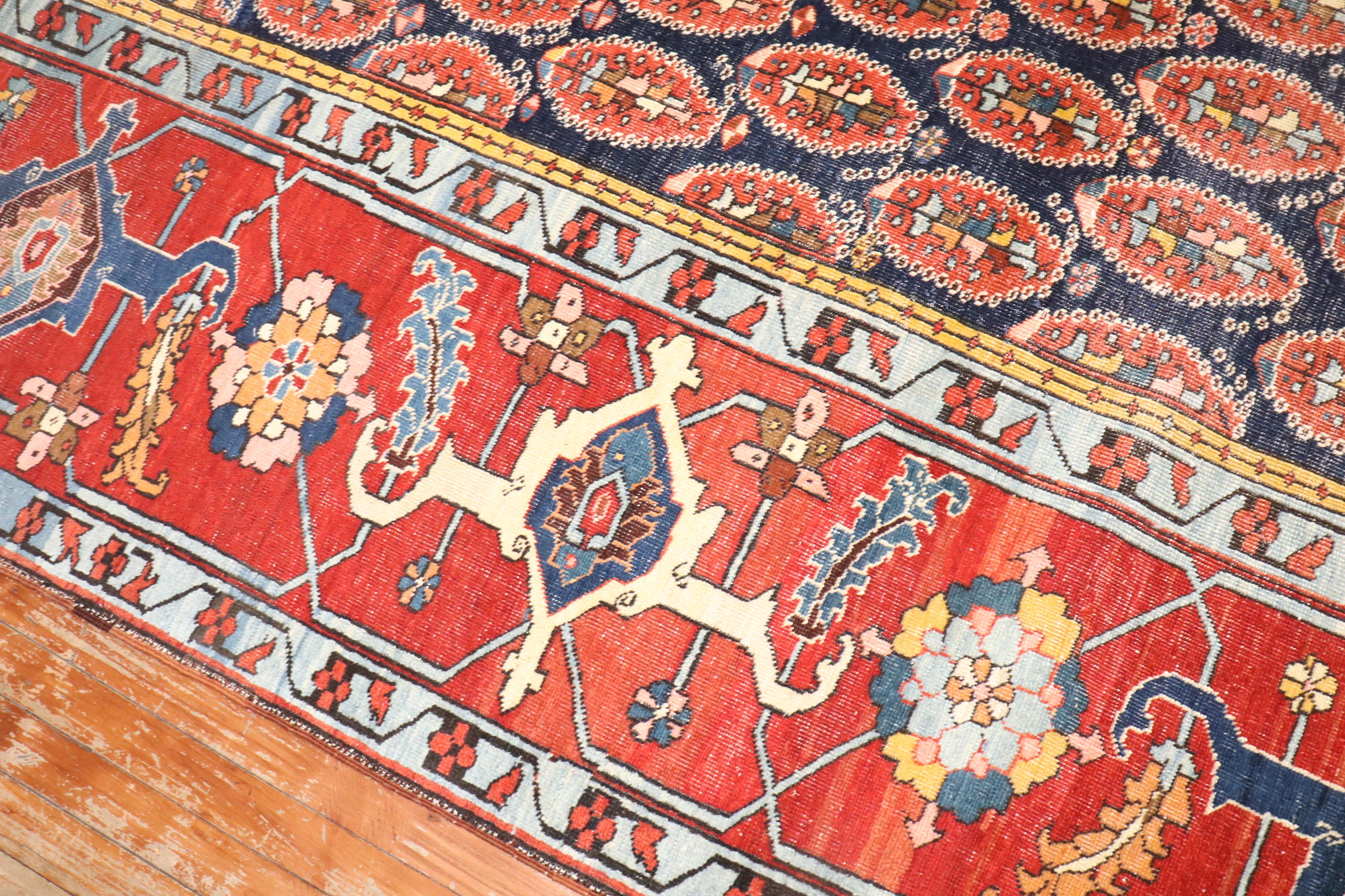 XIXe siècle Tapis persan ancien Serapi Heriz de la collection Zabihi en vente